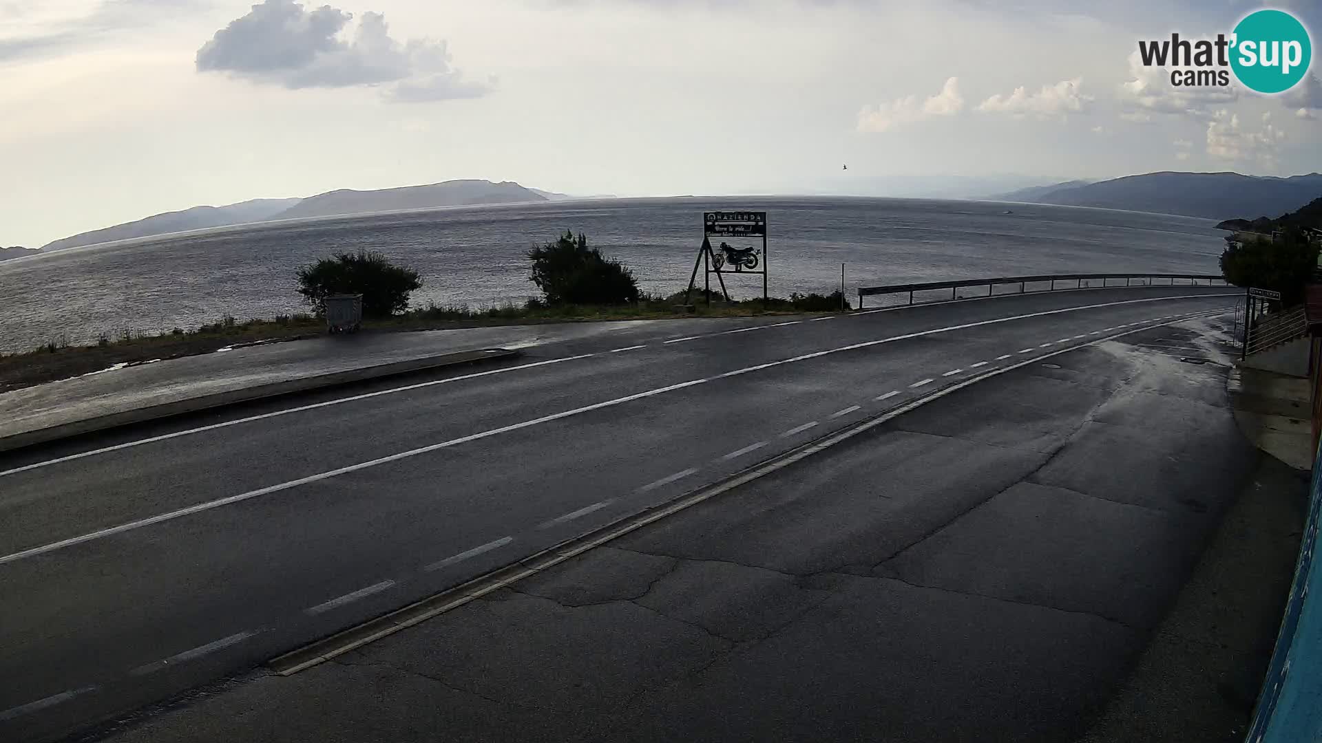 Webcam Adria-Autobahn D8 bei SENJ – Blick auf die Insel KRK