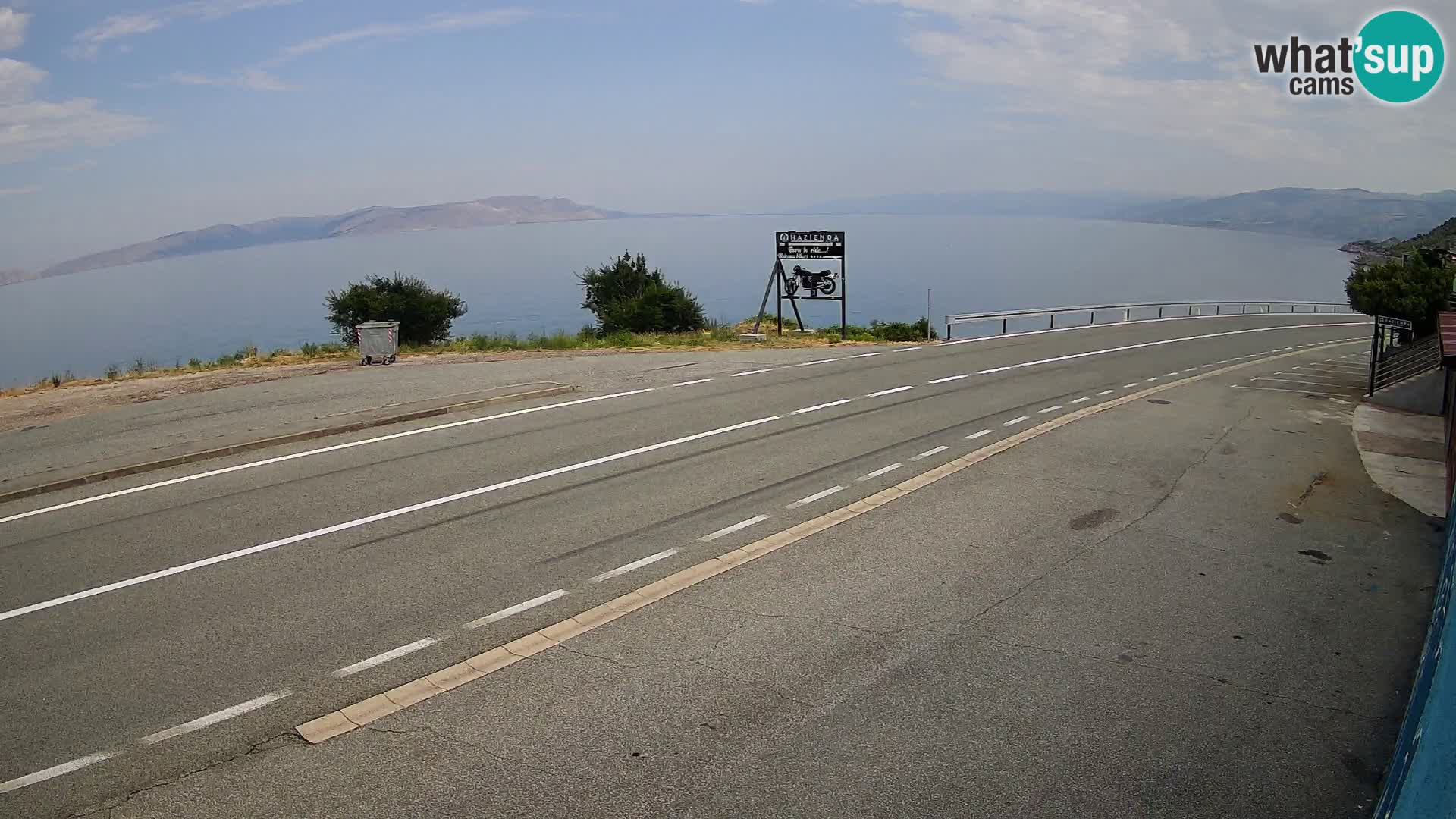 Webcam Adriatic highway D8 near SENJ – view to KRK island