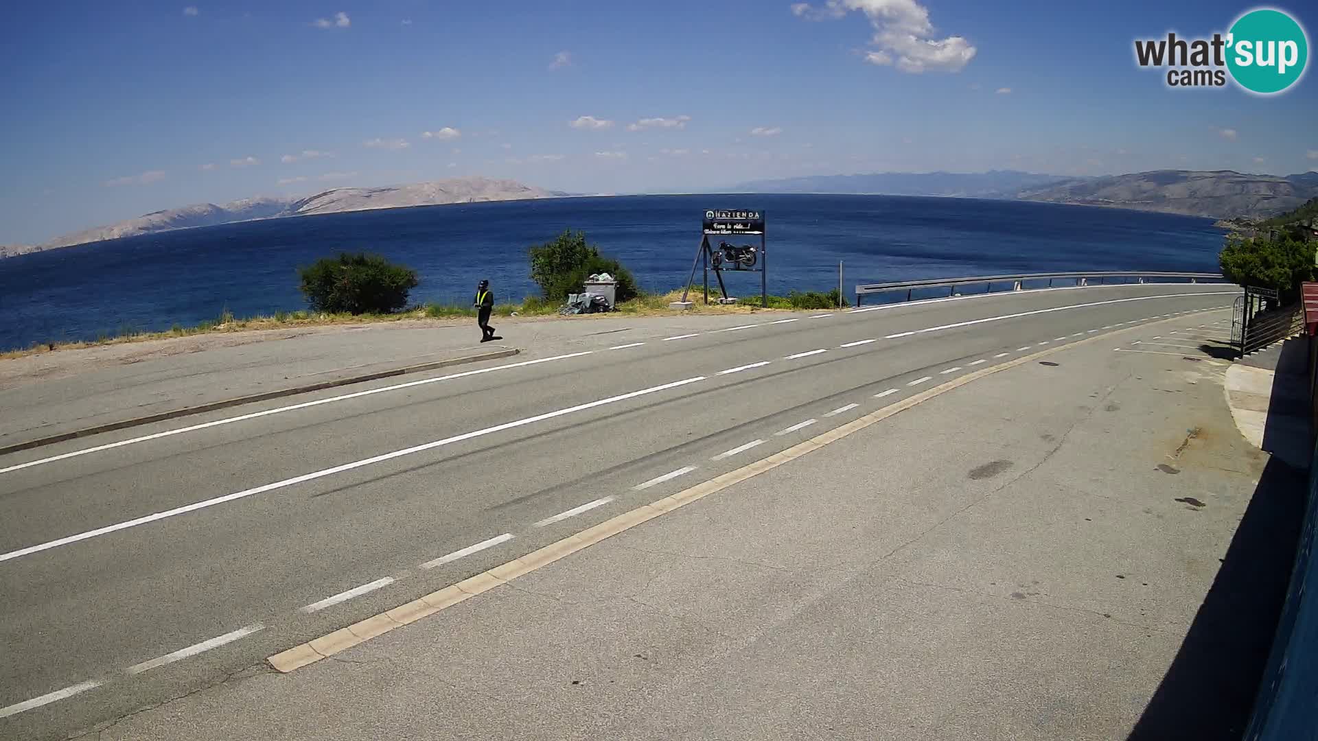 Webcam Adriatic highway D8 near SENJ – view to KRK island