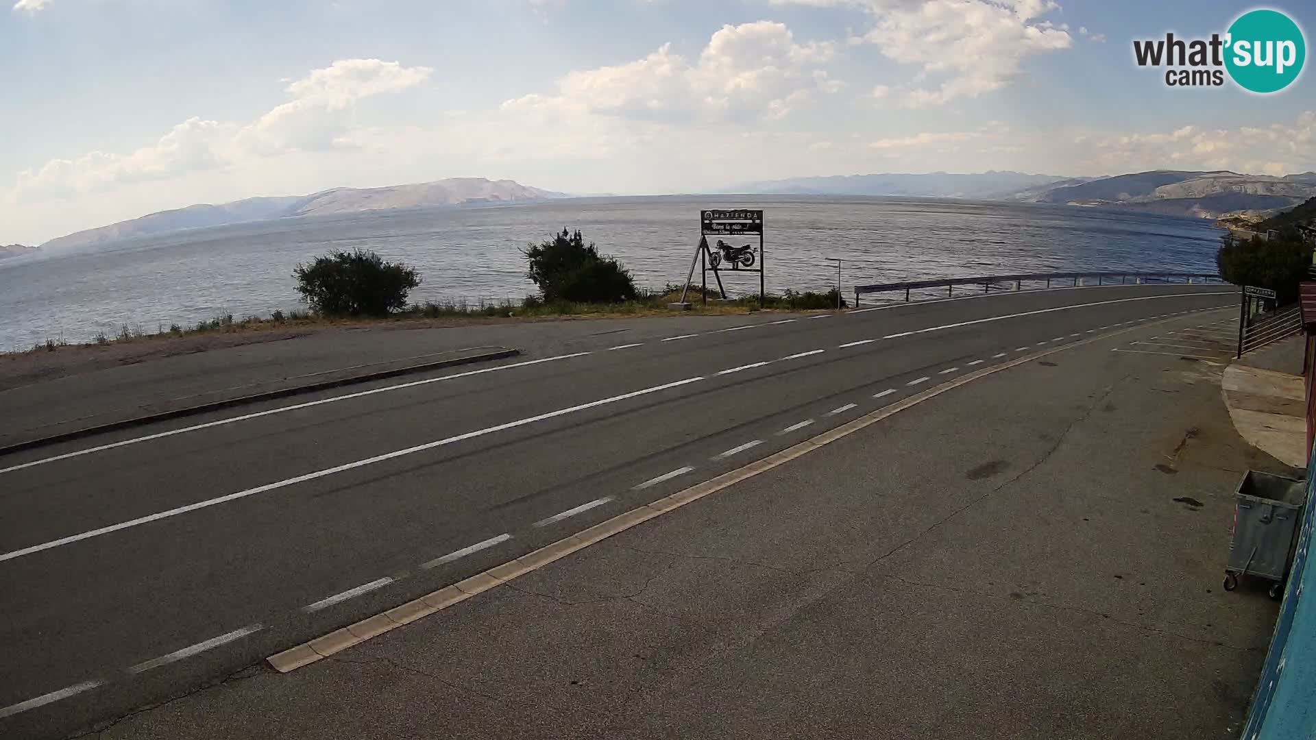 Webcam Adriatic highway D8 near SENJ – view to KRK island