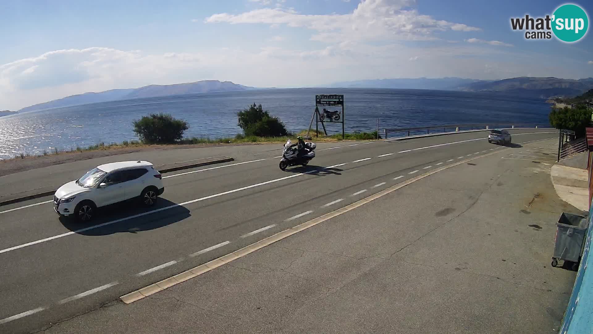 Webcam Adriatic highway D8 near SENJ – view to KRK island