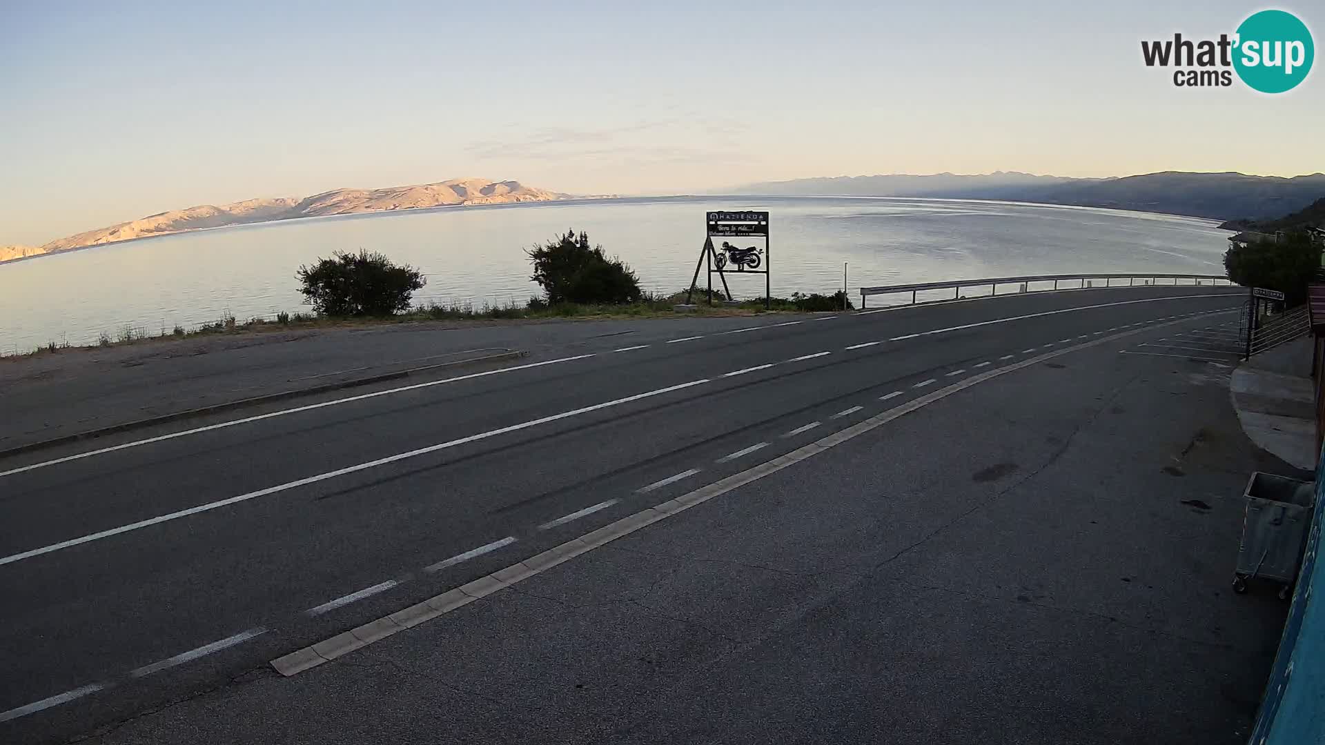 Webcam Adria-Autobahn D8 bei SENJ – Blick auf die Insel KRK