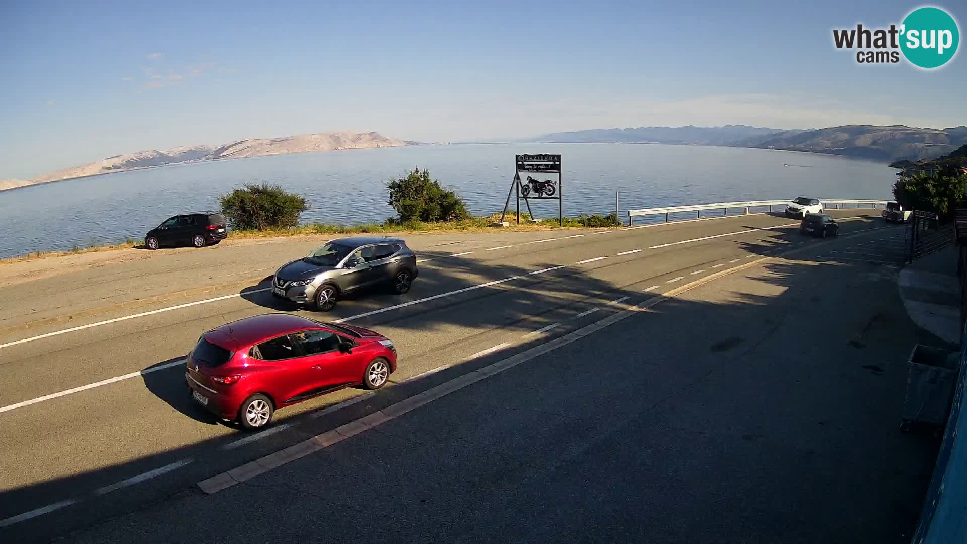 Webcam Adria-Autobahn D8 bei SENJ – Blick auf die Insel KRK