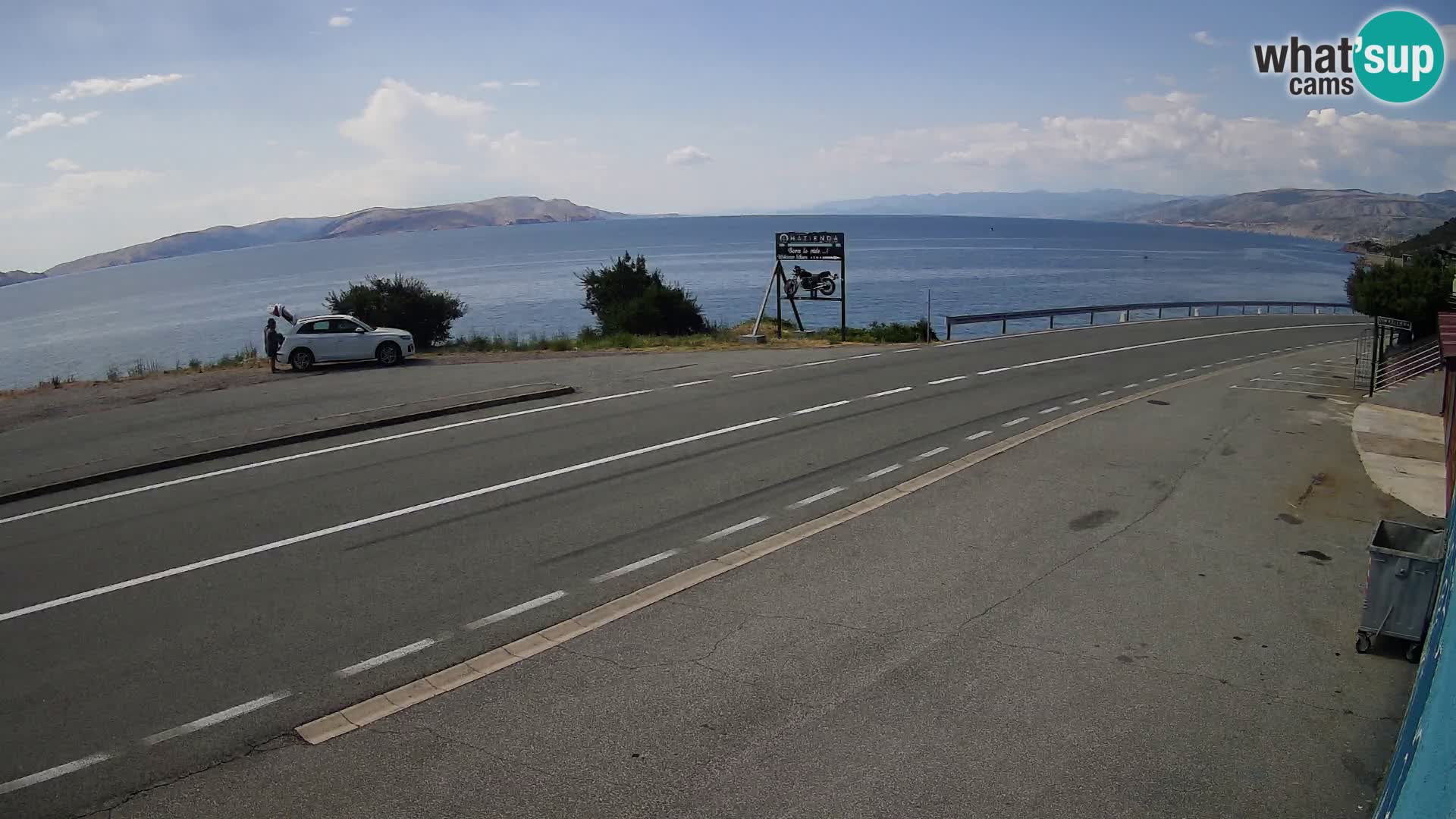 Webcam Adriatic highway D8 near SENJ – view to KRK island