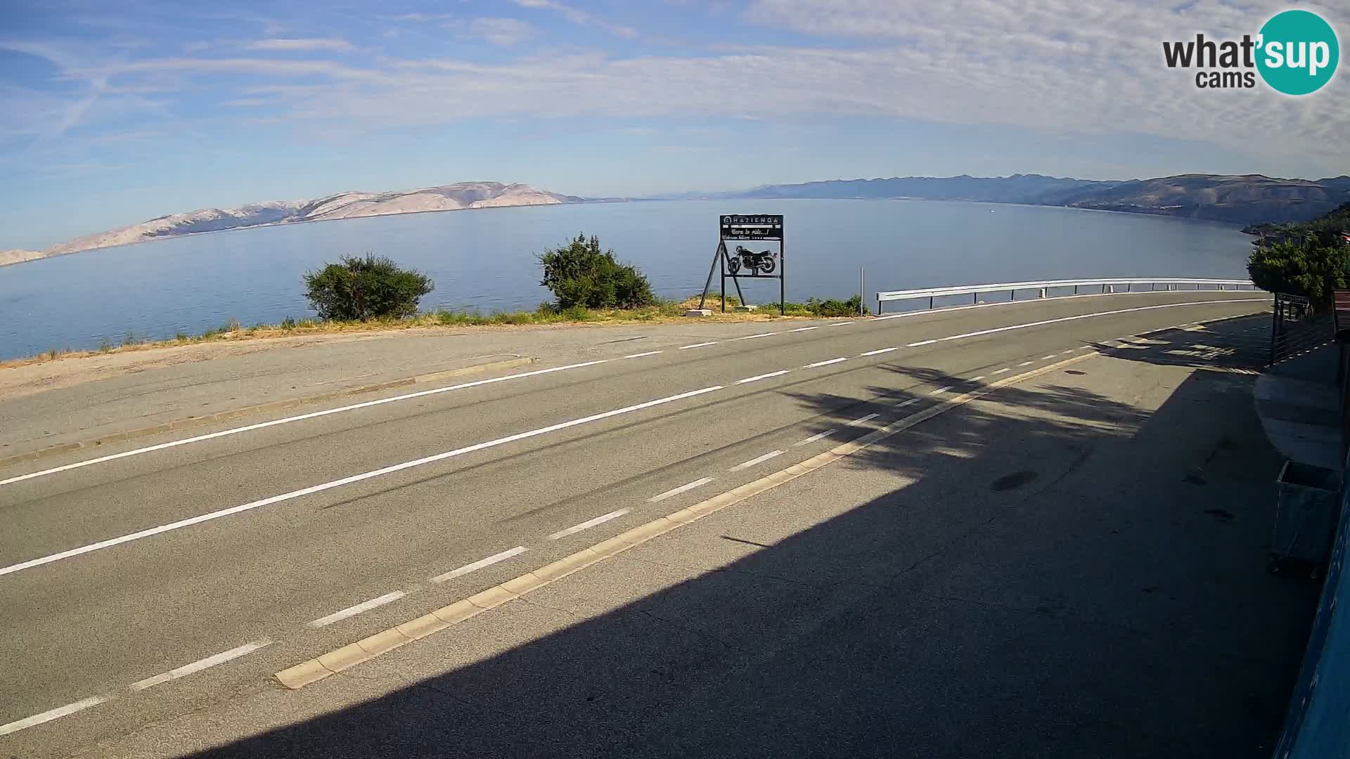 Webcam autoroute Adriatique D8 près de SENJ – vue sur l’île de KRK