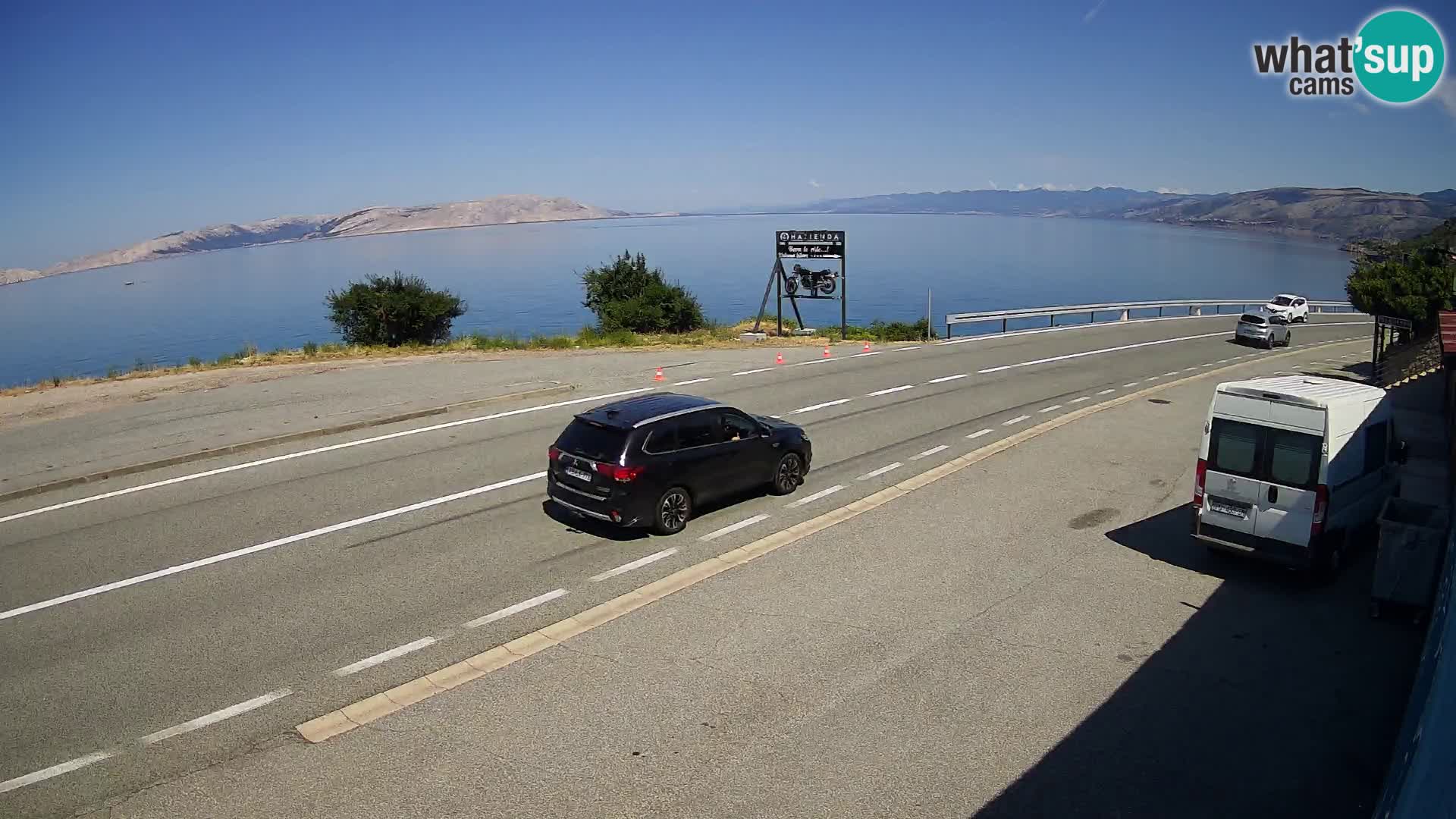 Webcam Adria-Autobahn D8 bei SENJ – Blick auf die Insel KRK