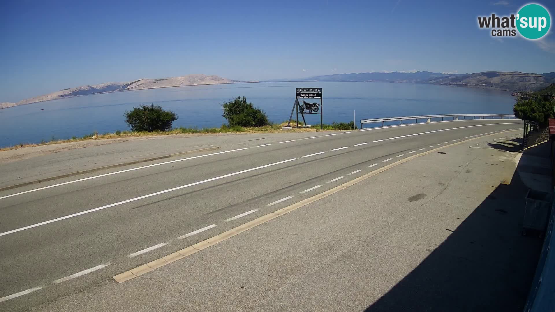 Webcam autoroute Adriatique D8 près de SENJ – vue sur l’île de KRK