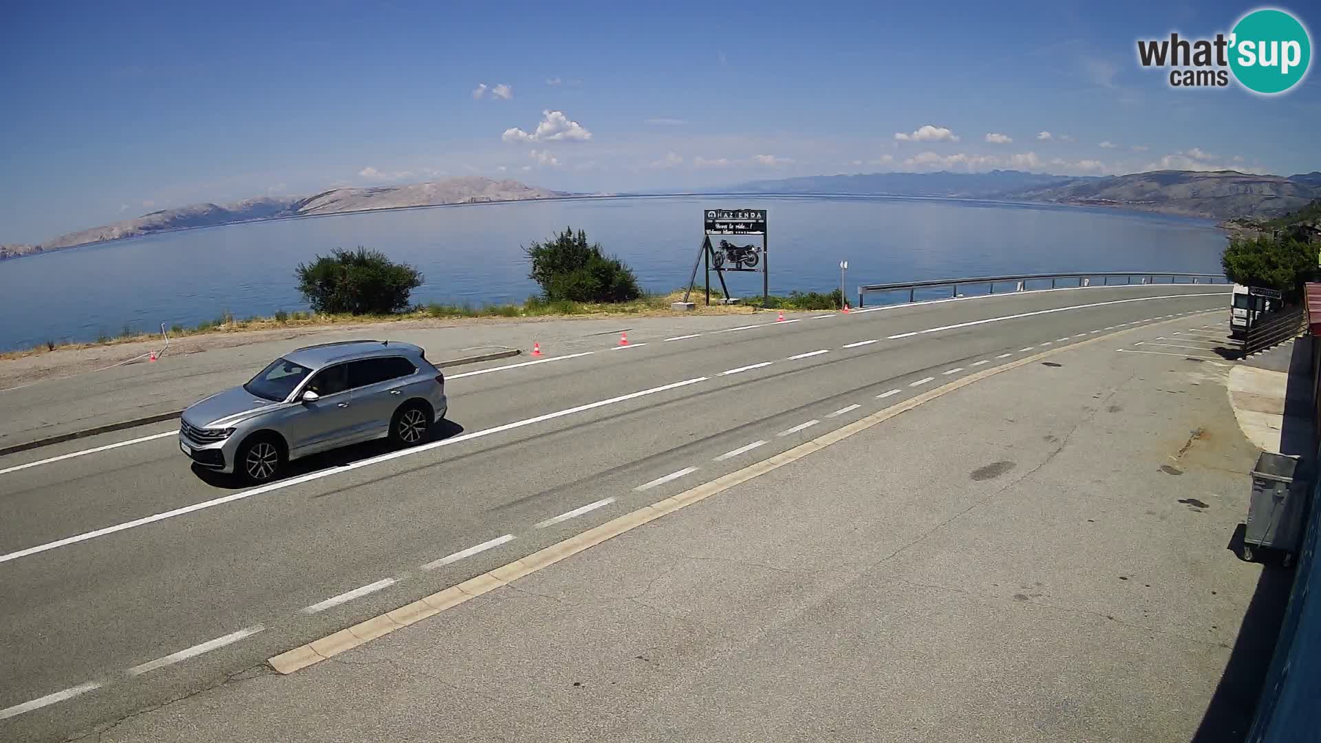 Webcam autopista adriática D8 cerca de SENJ – vista de la isla de KRK