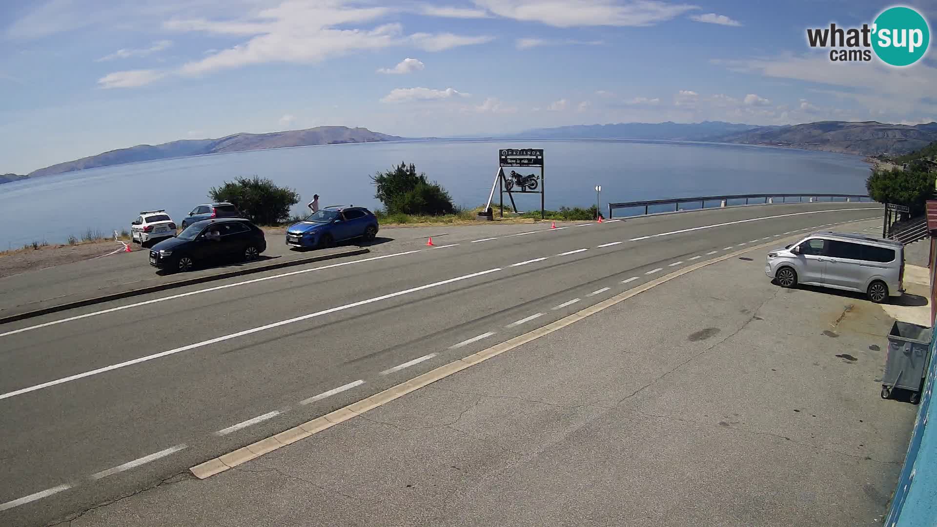 Webcam Adriatic highway D8 near SENJ – view to KRK island