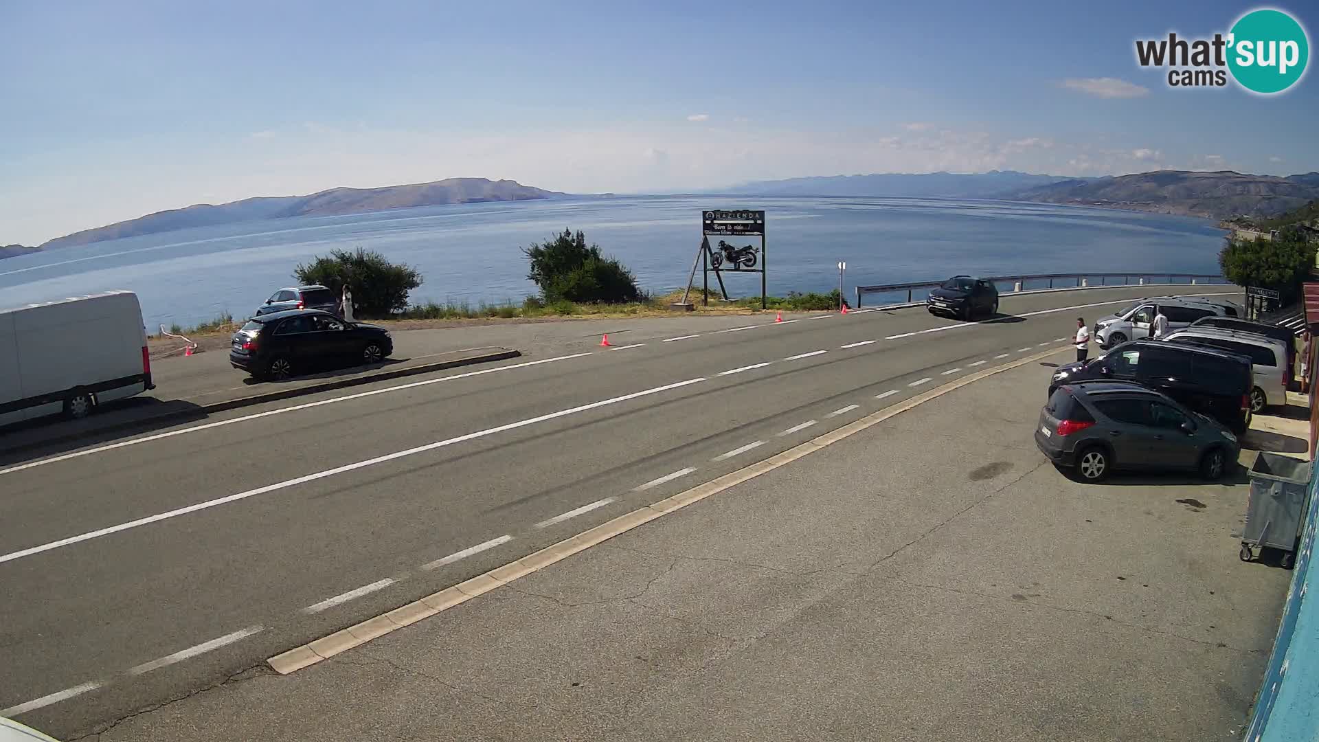 Webcam Adriatic highway D8 near SENJ – view to KRK island