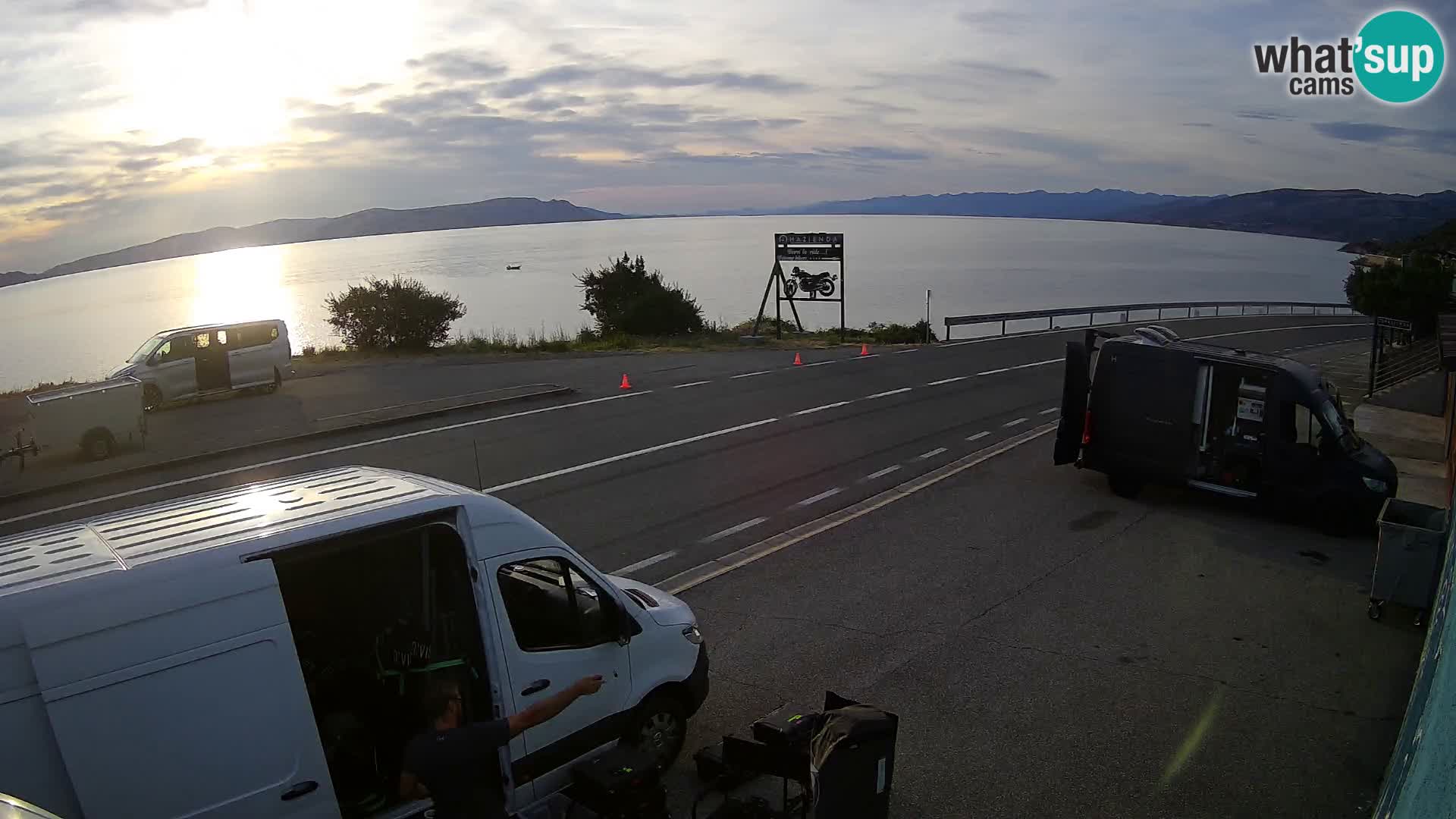 Webcam Adriatic highway D8 near SENJ – view to KRK island