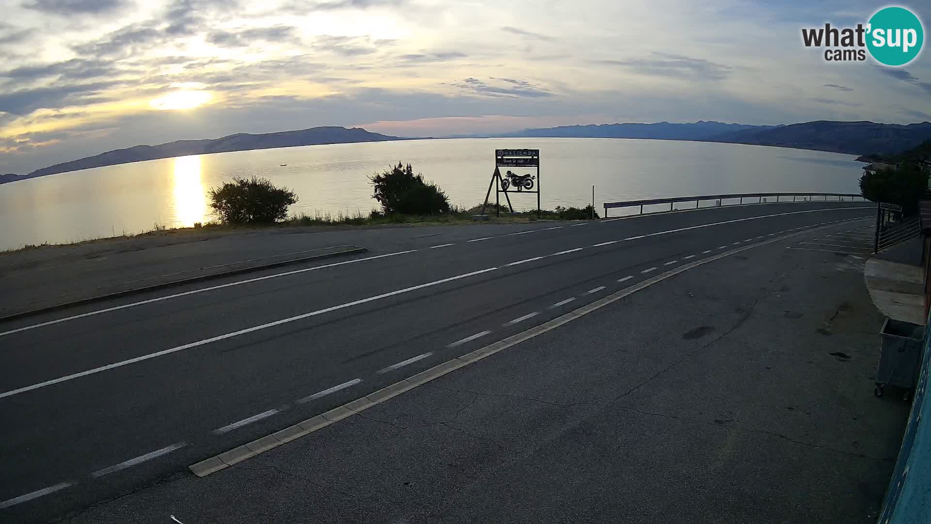 Webcam Adriatic highway D8 near SENJ – view to KRK island