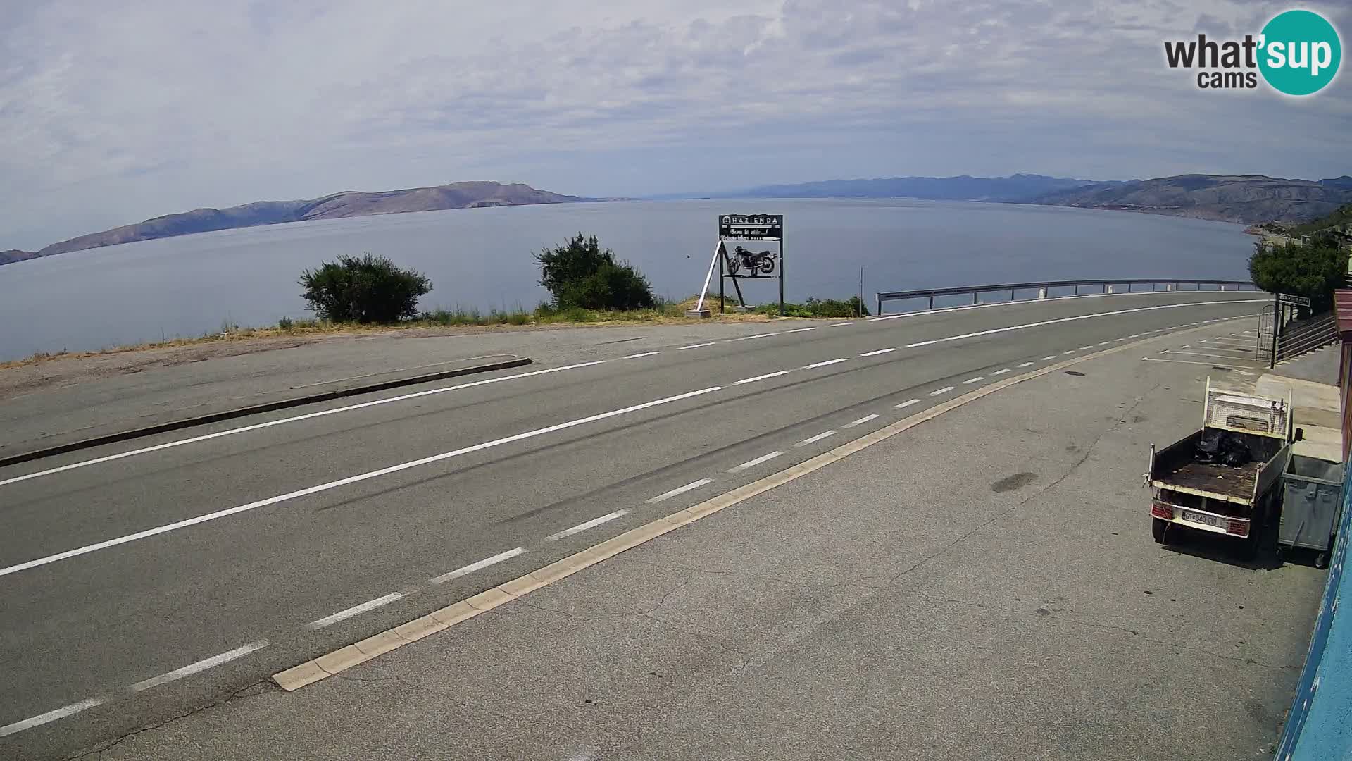 Webcam Adriatic highway D8 near SENJ – view to KRK island