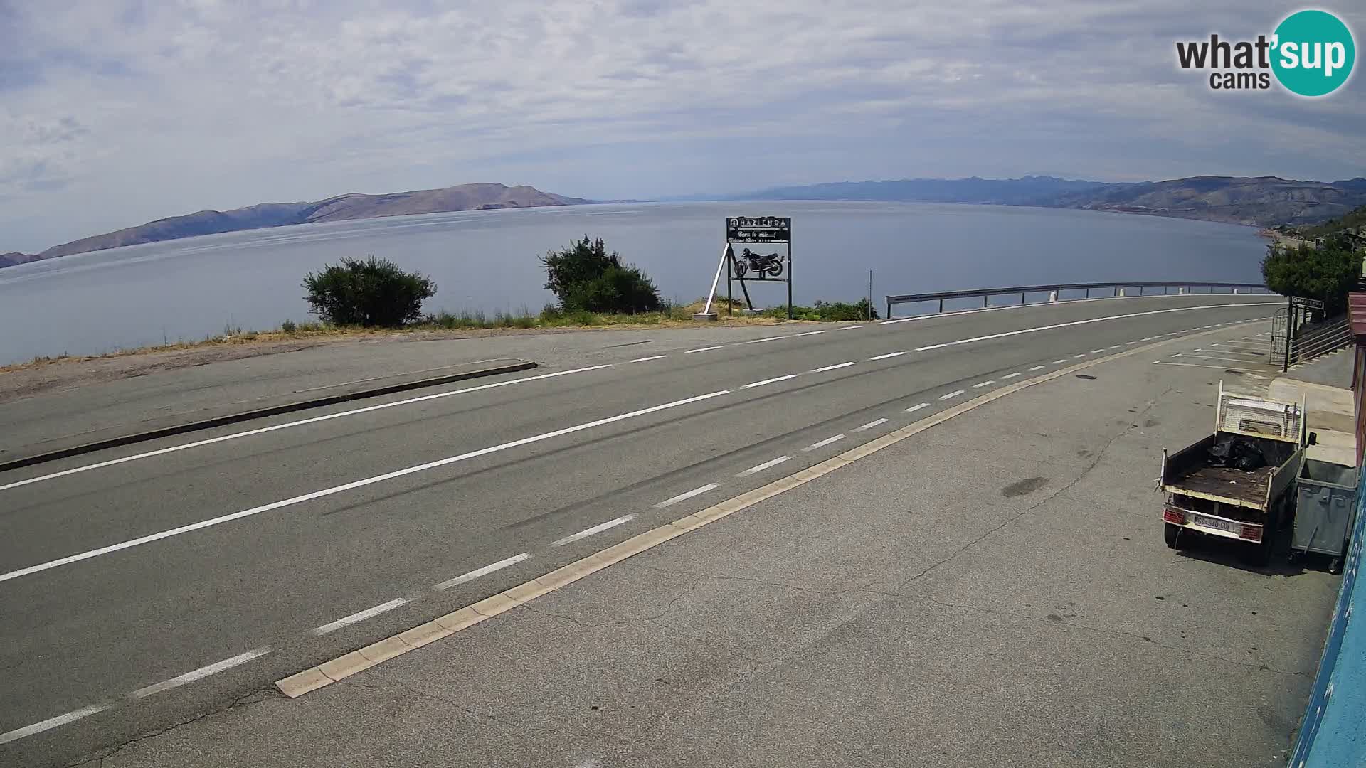 Webcam Adriatic highway D8 near SENJ – view to KRK island