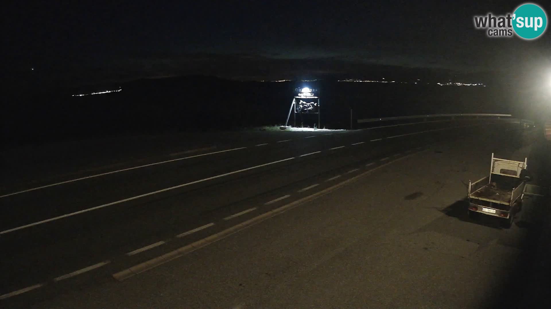Webcam Adriatic highway D8 near SENJ – view to KRK island