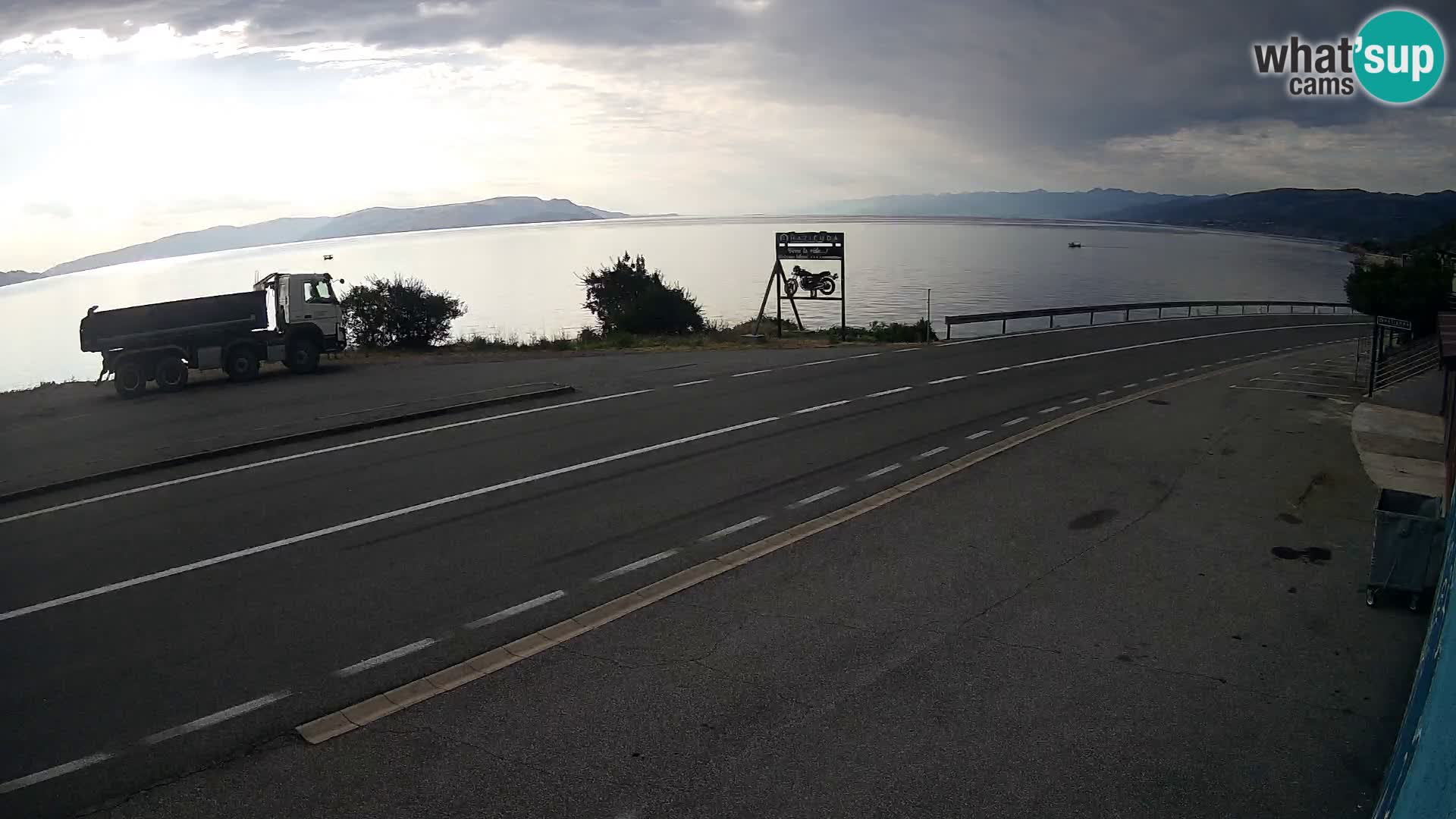 Webcam Adriatic highway D8 near SENJ – view to KRK island