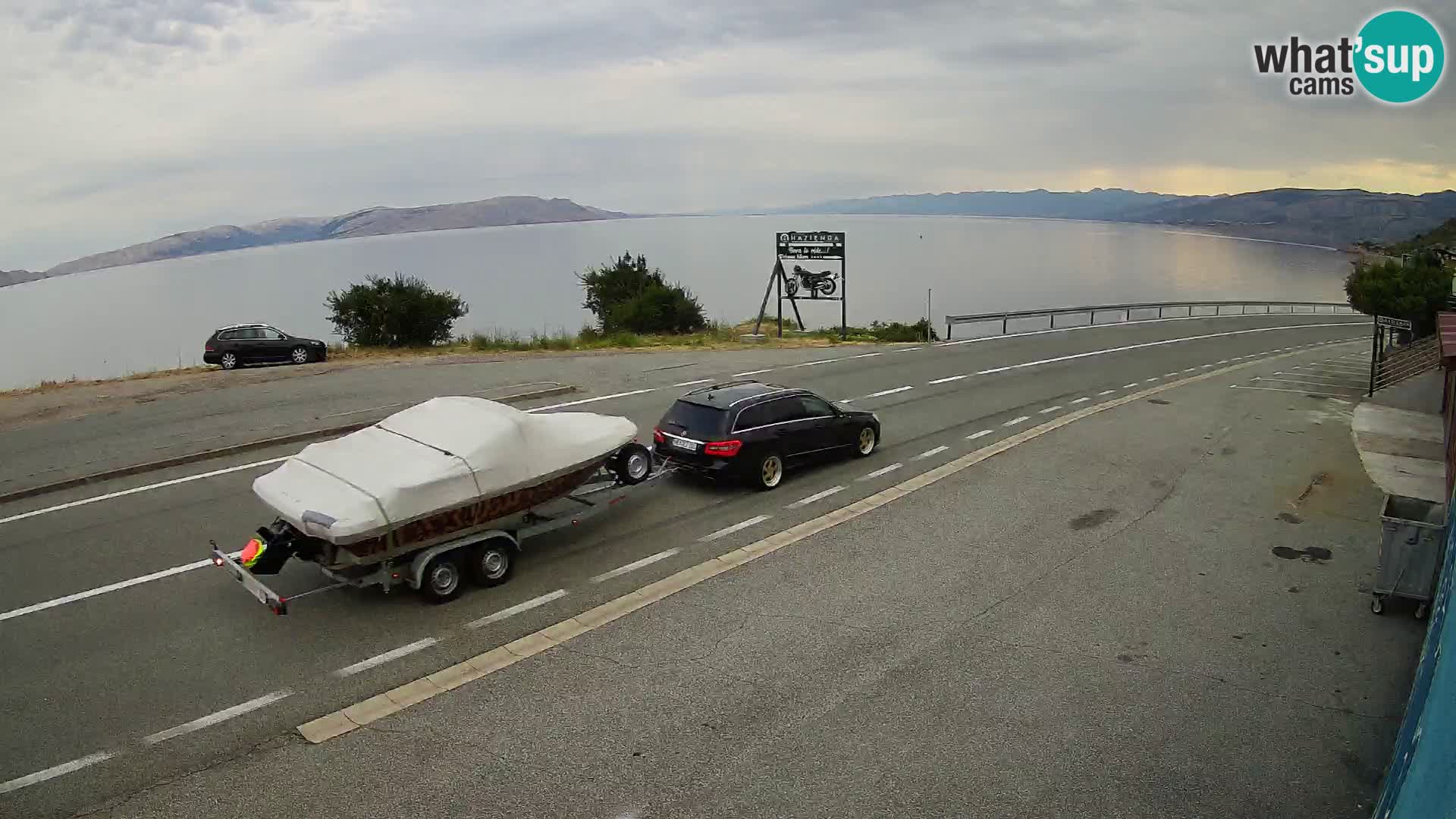 Webcam Adriatic highway D8 near SENJ – view to KRK island