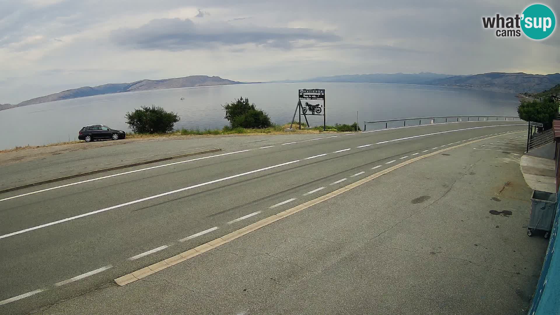 Webcam Adriatic highway D8 near SENJ – view to KRK island