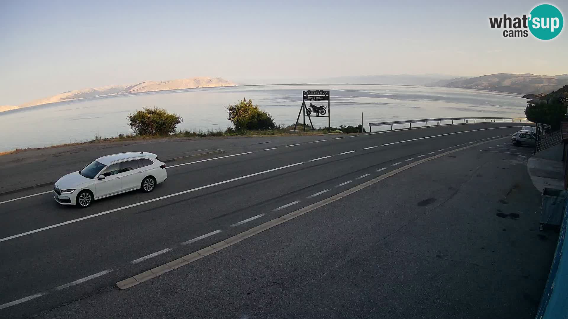 Webcam Adriatic highway D8 near SENJ – view to KRK island
