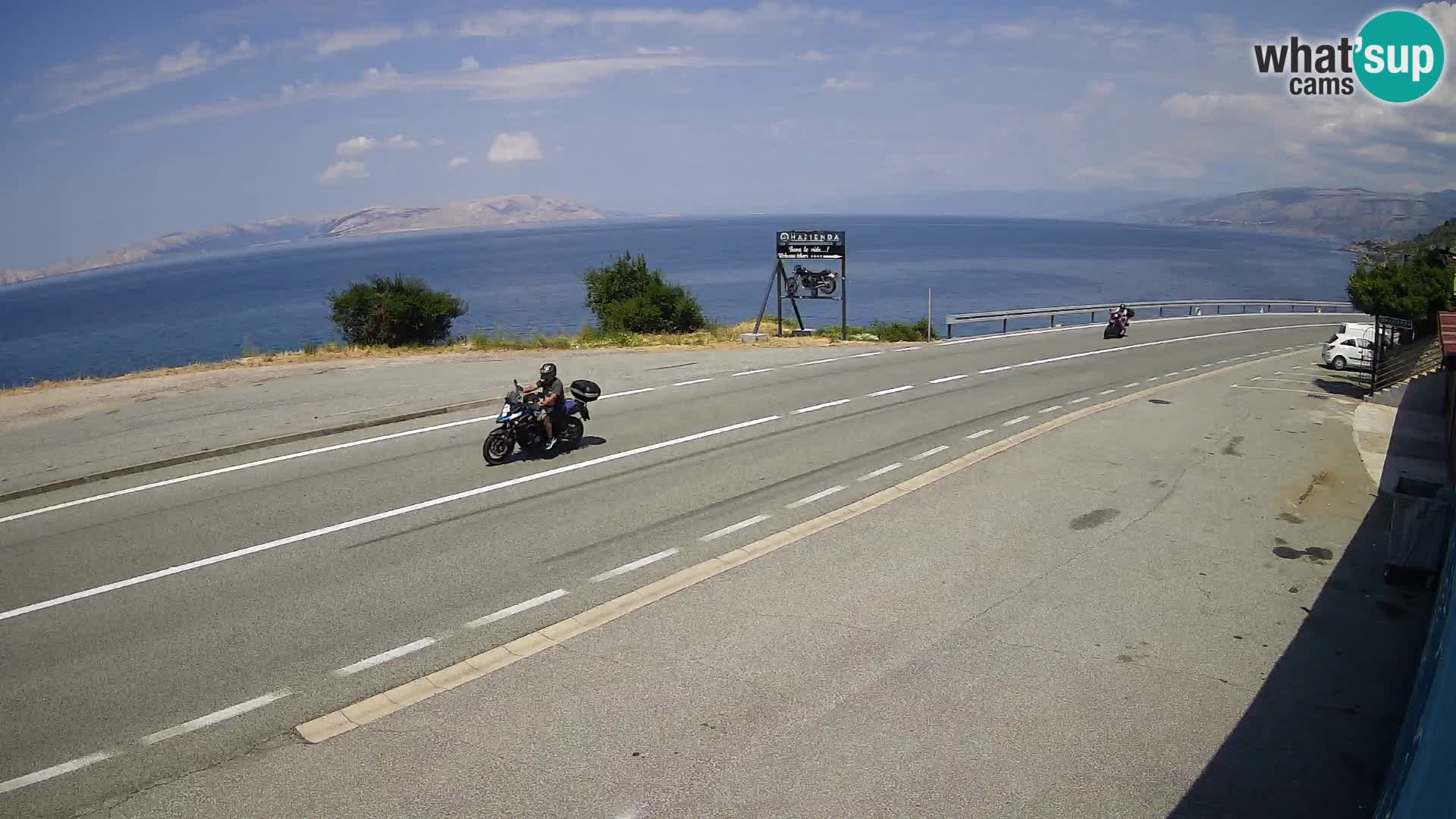 Webcam Adriatic highway D8 near SENJ – view to KRK island