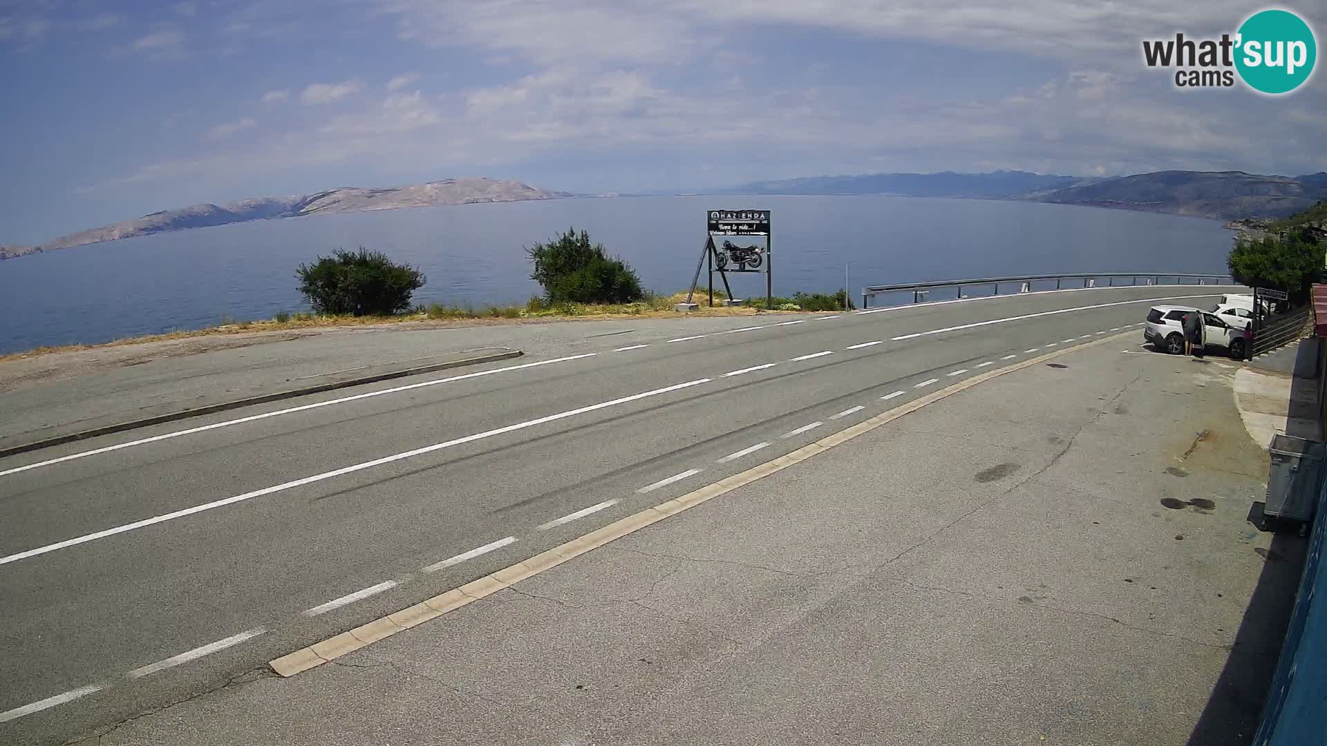 Webcam autoroute Adriatique D8 près de SENJ – vue sur l’île de KRK