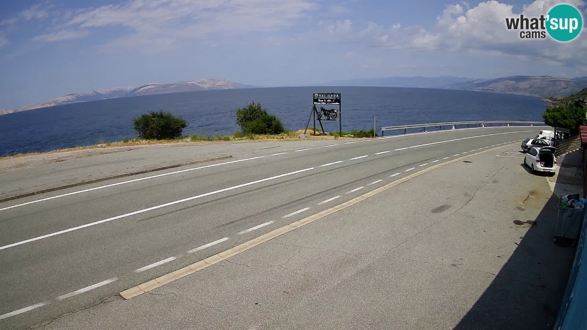 Webcam Adriatic highway D8 near SENJ – view to KRK island