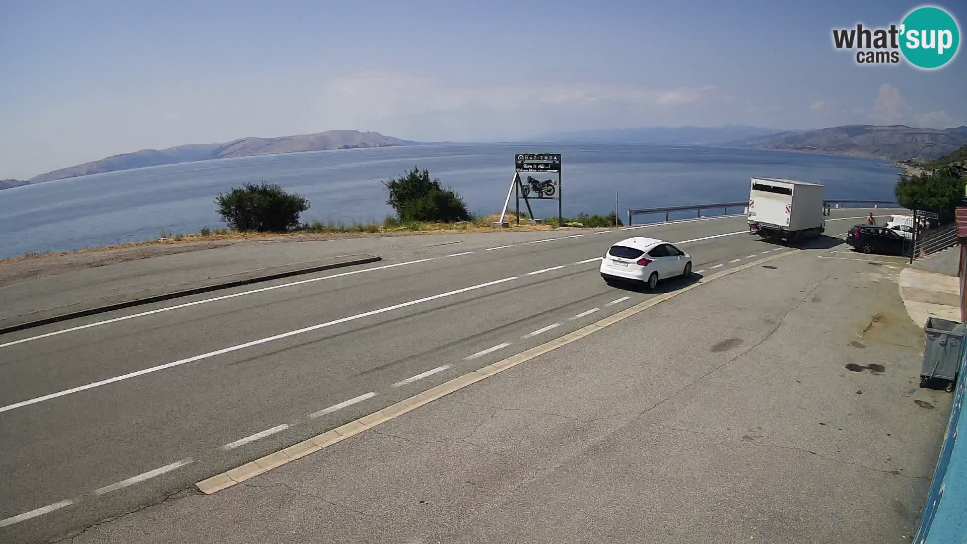 Webcam autoroute Adriatique D8 près de SENJ – vue sur l’île de KRK