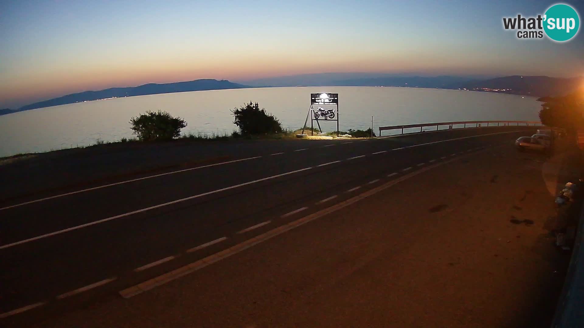 Webcam autoroute Adriatique D8 près de SENJ – vue sur l’île de KRK