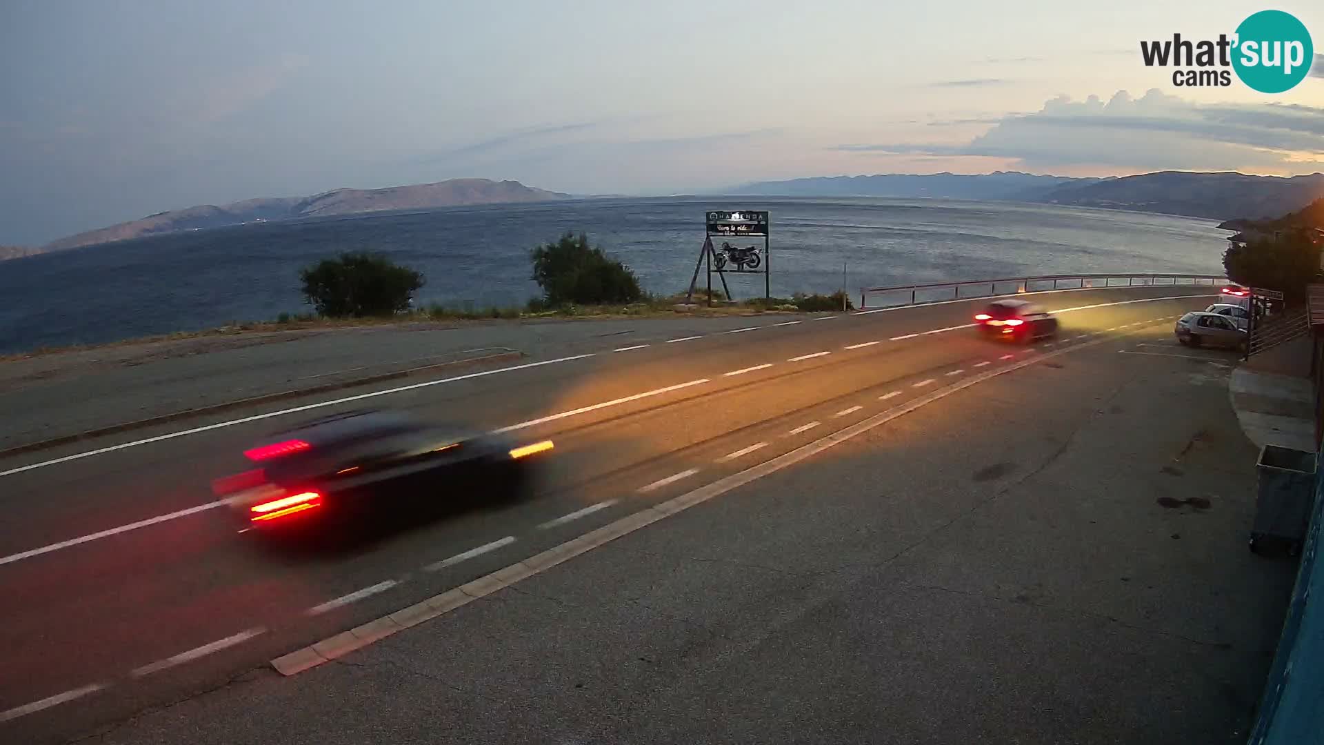 Webcam autoroute Adriatique D8 près de SENJ – vue sur l’île de KRK