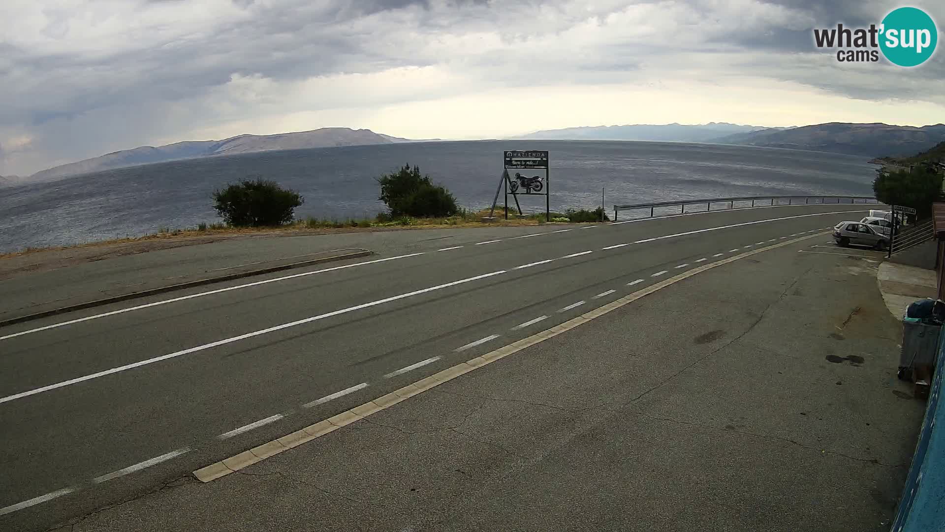 Webcam Adriatic highway D8 near SENJ – view to KRK island