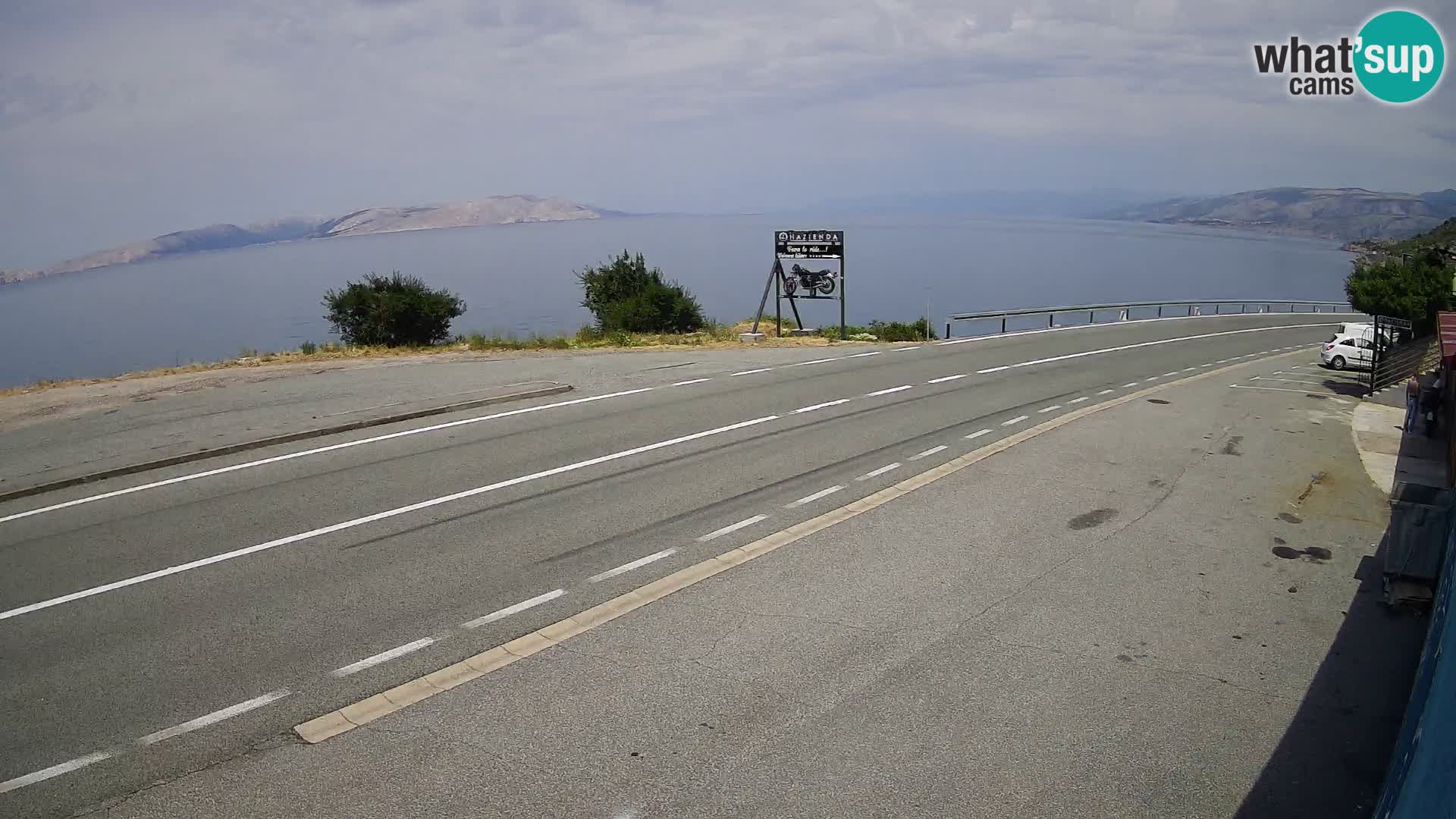 Webcam autoroute Adriatique D8 près de SENJ – vue sur l’île de KRK