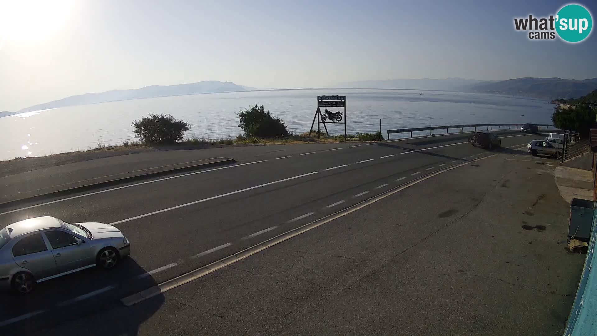 Webcam Adriatic highway D8 near SENJ – view to KRK island