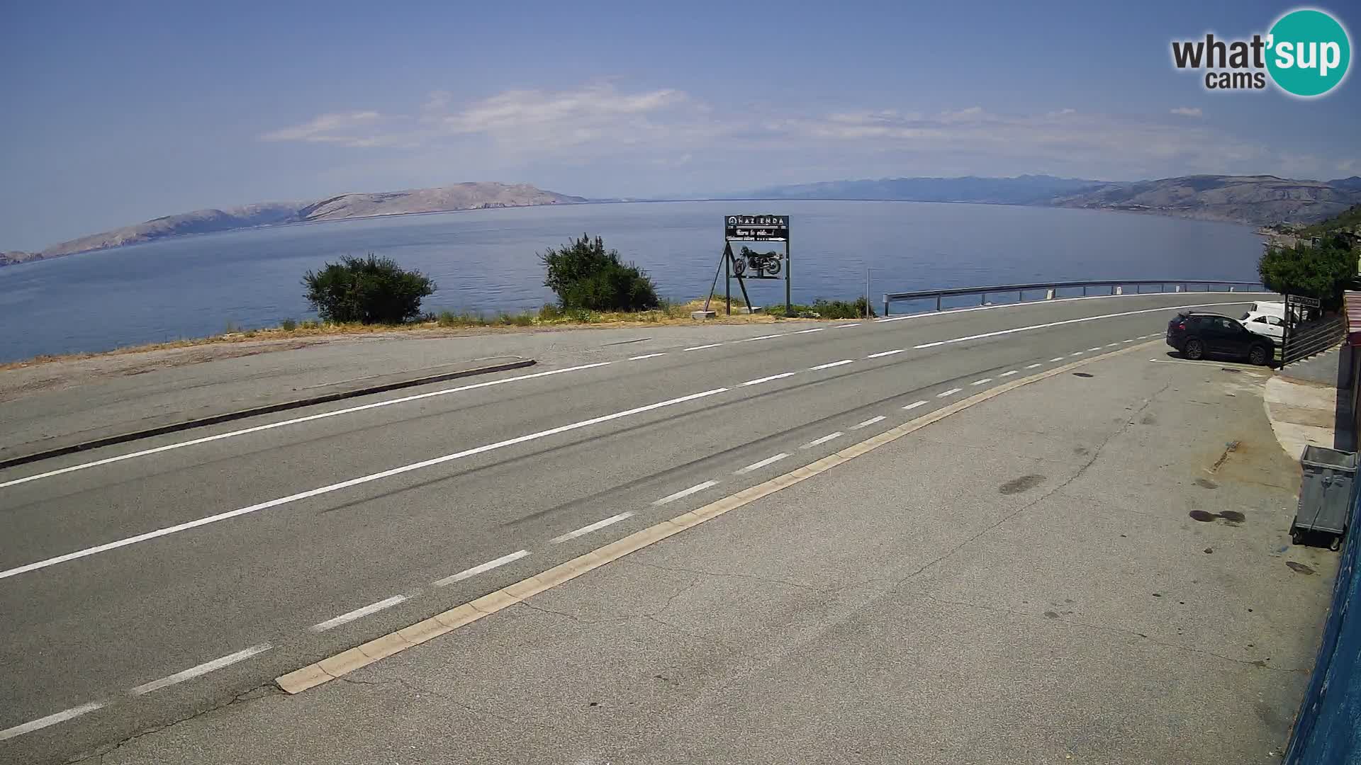 Webcam Adria-Autobahn D8 bei SENJ – Blick auf die Insel KRK