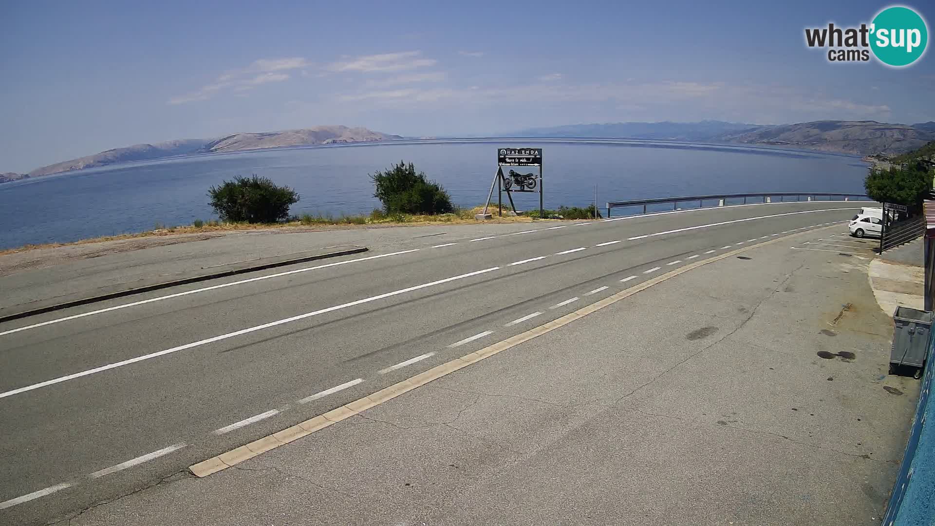 Webcam Adriatic highway D8 near SENJ – view to KRK island