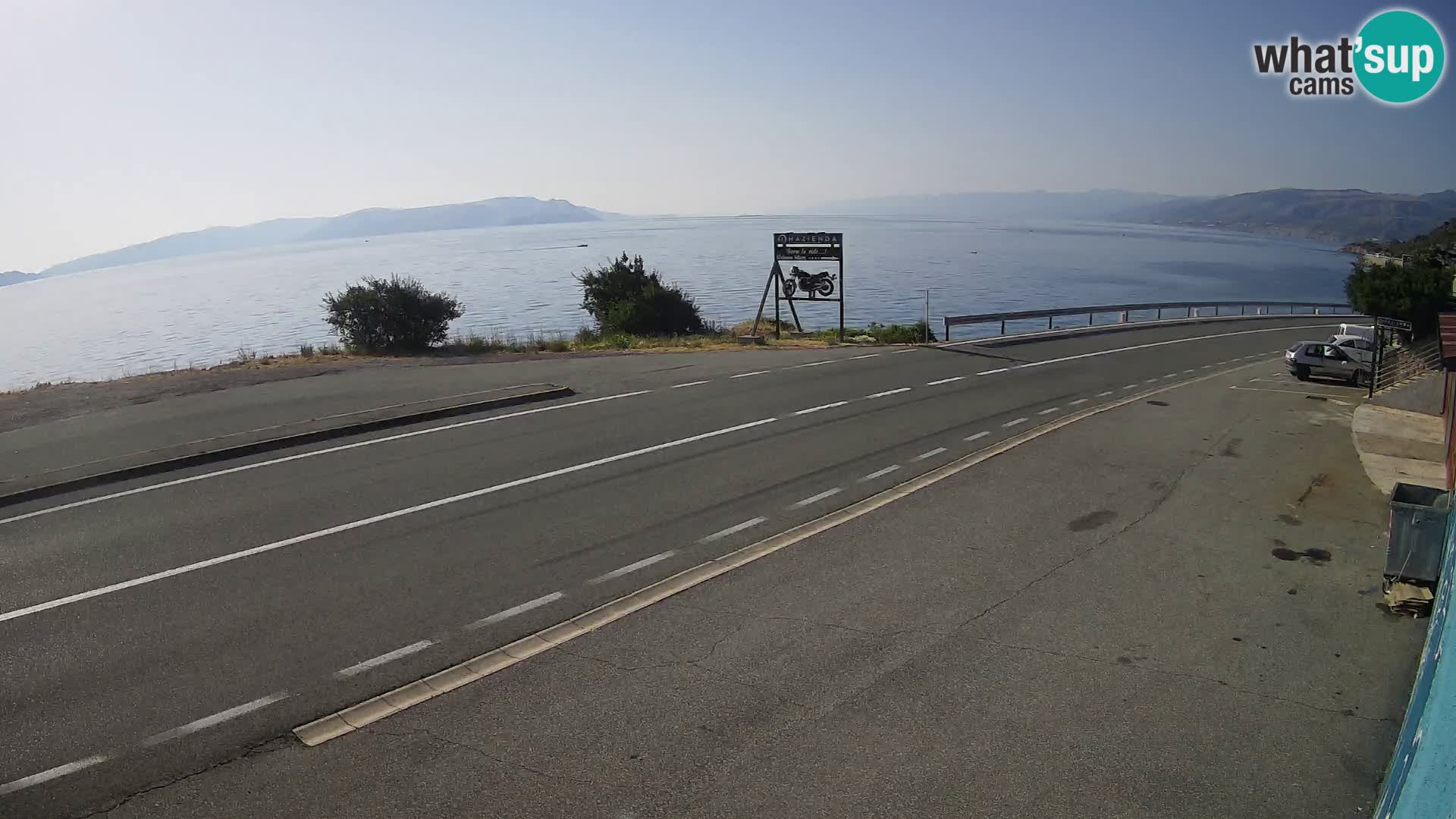 Webcam Adriatic highway D8 near SENJ – view to KRK island
