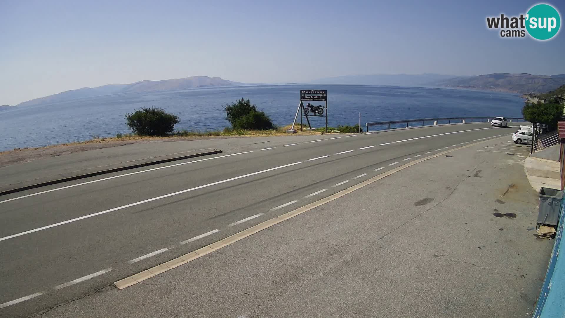 Webcam Adriatic highway D8 near SENJ – view to KRK island