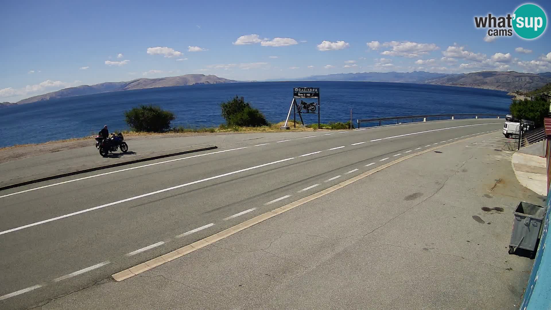 Webcam Adriatic highway D8 near SENJ – view to KRK island