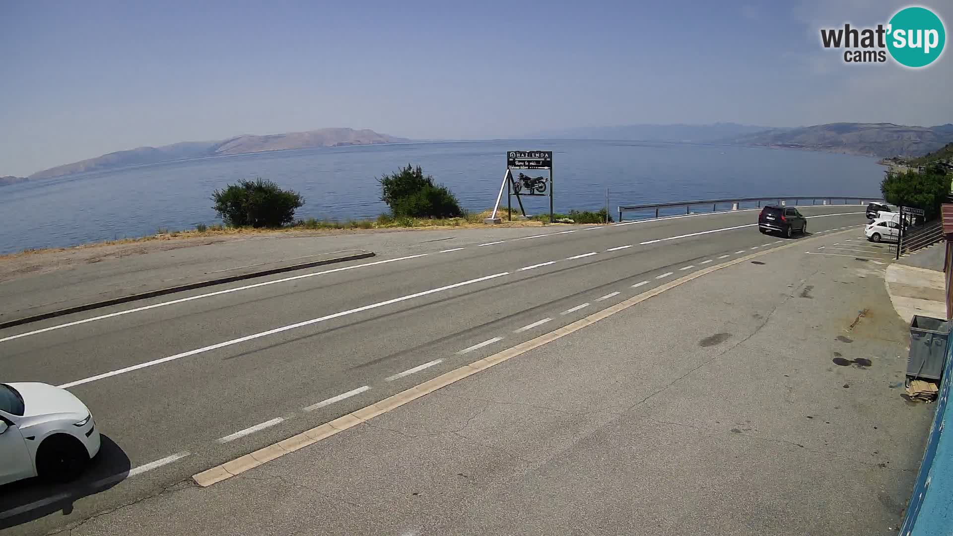 Webcam Adriatic highway D8 near SENJ – view to KRK island