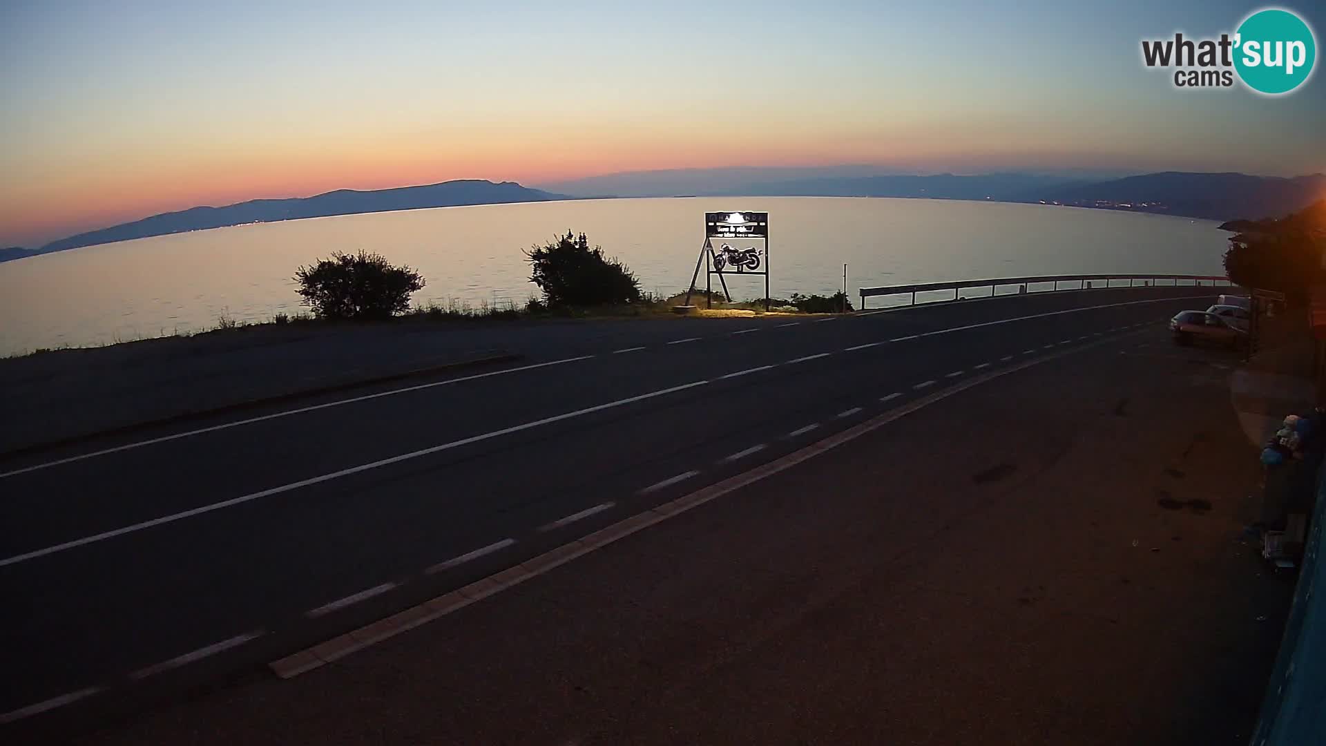 Webcam Adriatic highway D8 near SENJ – view to KRK island