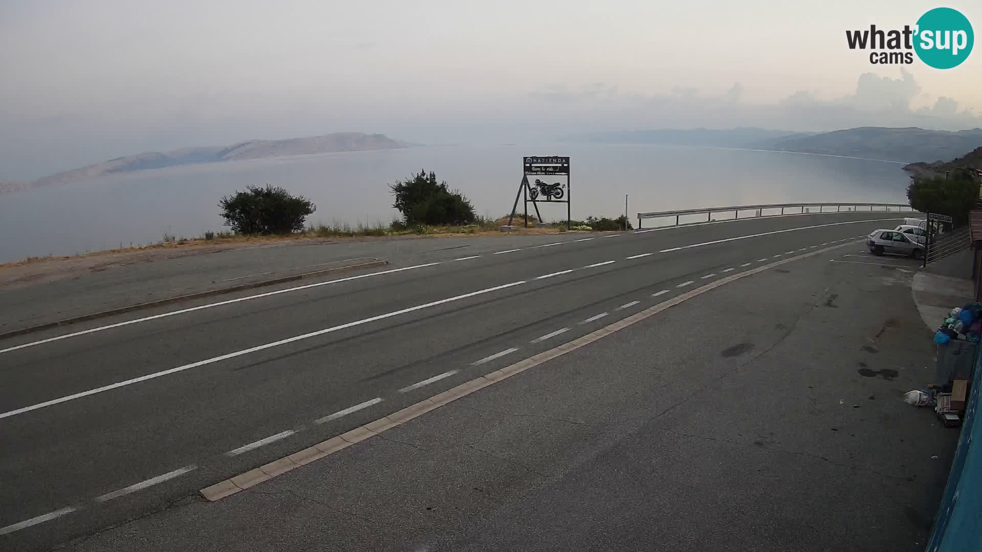 Webcam autoroute Adriatique D8 près de SENJ – vue sur l’île de KRK