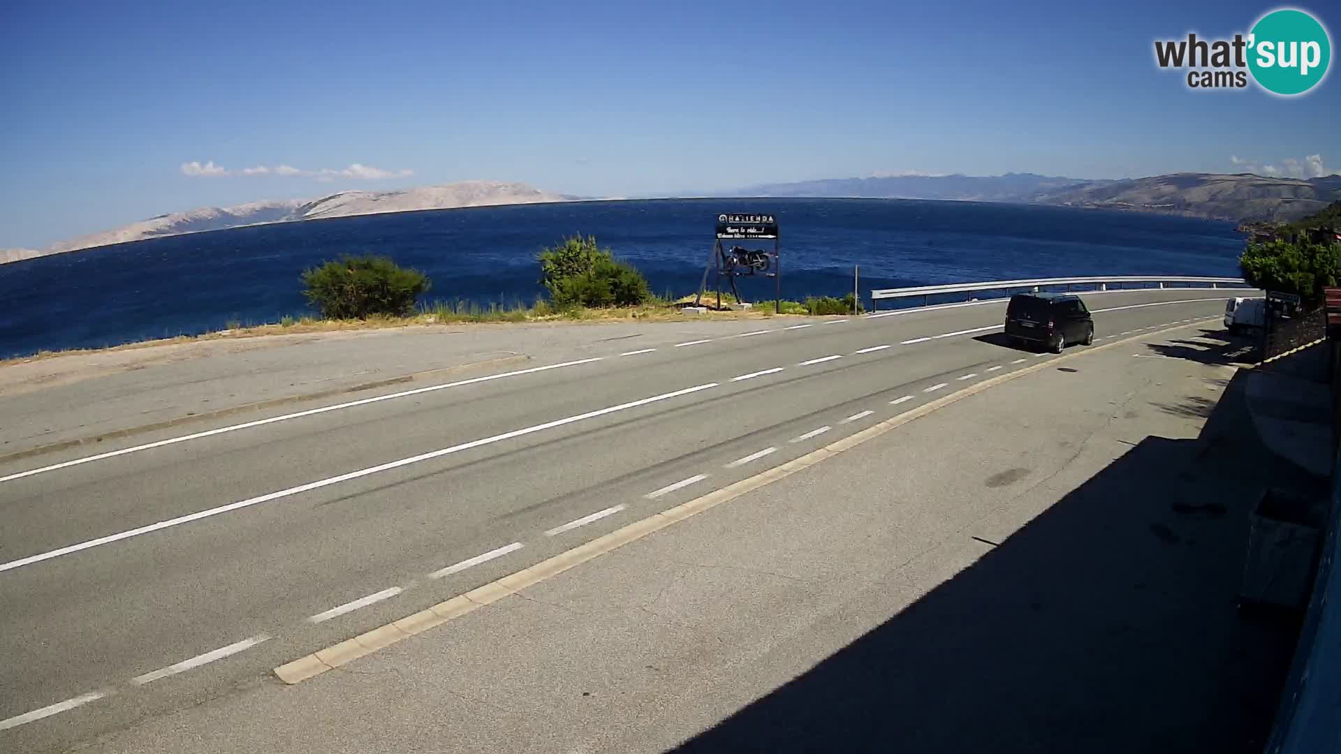 Webcam Adriatic highway D8 near SENJ – view to KRK island