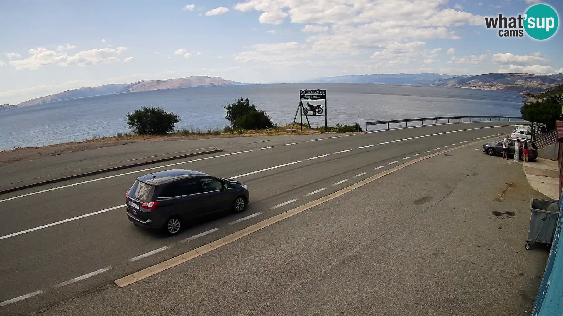 Webcam Adriatic highway D8 near SENJ – view to KRK island