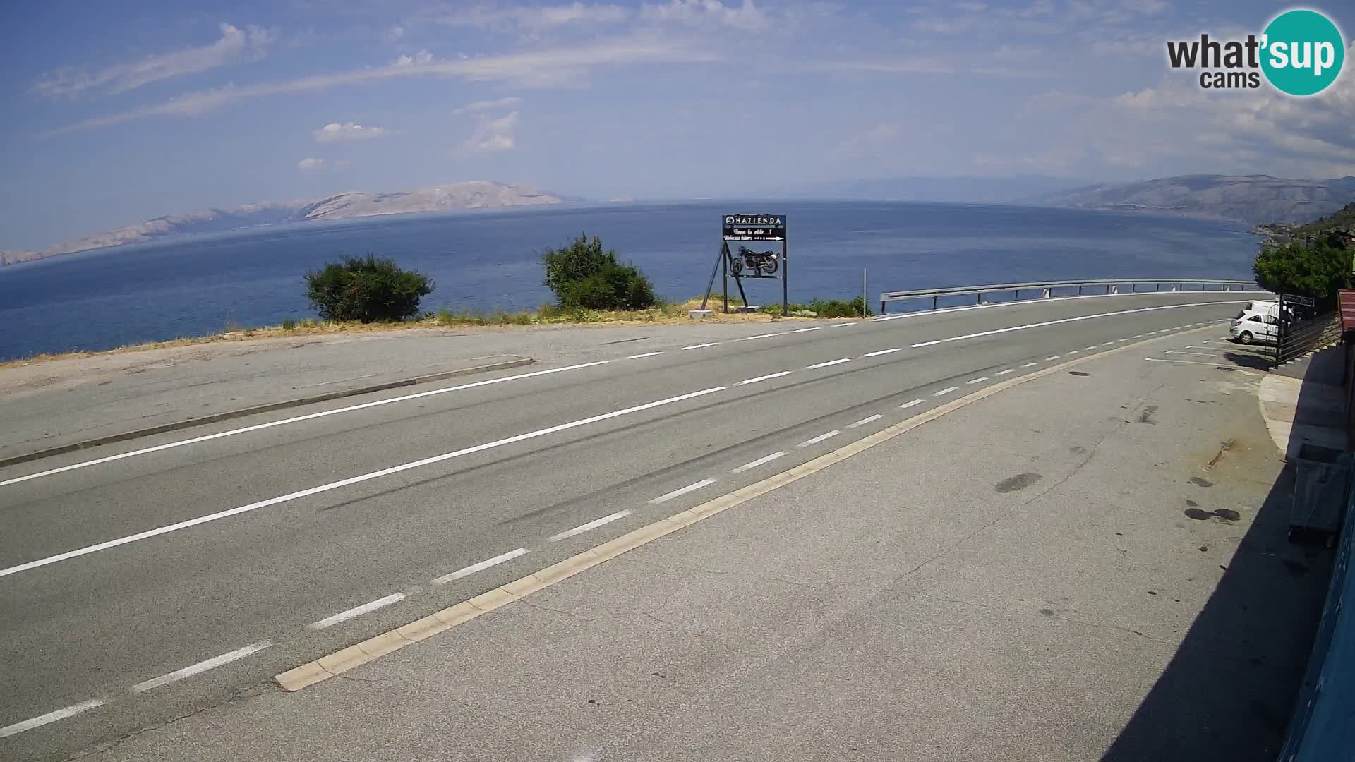 Webcam Adria-Autobahn D8 bei SENJ – Blick auf die Insel KRK