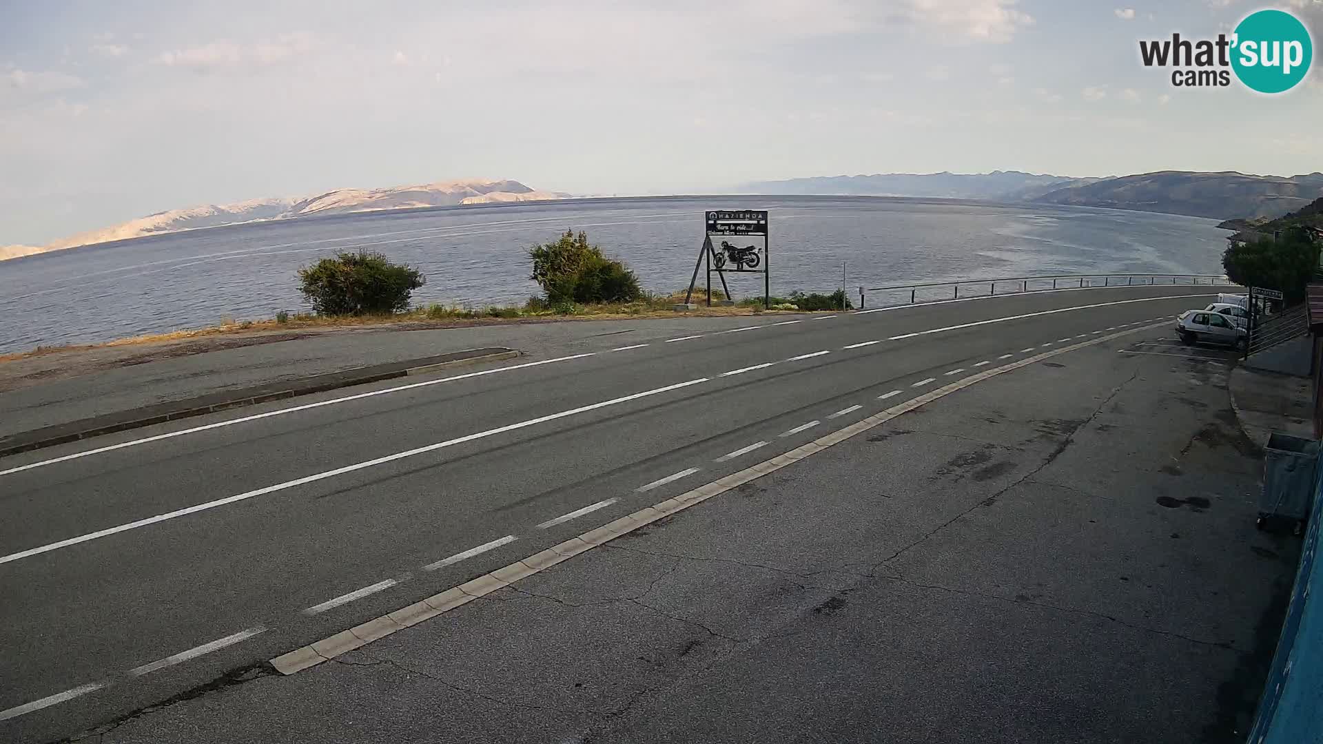 Webcam autoroute Adriatique D8 près de SENJ – vue sur l’île de KRK