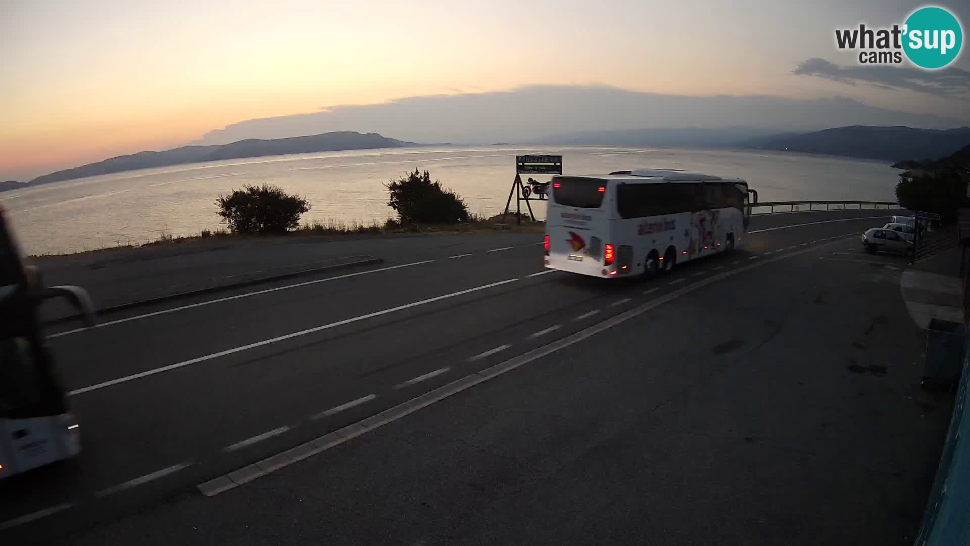 Webcam Adriatic highway D8 near SENJ – view to KRK island