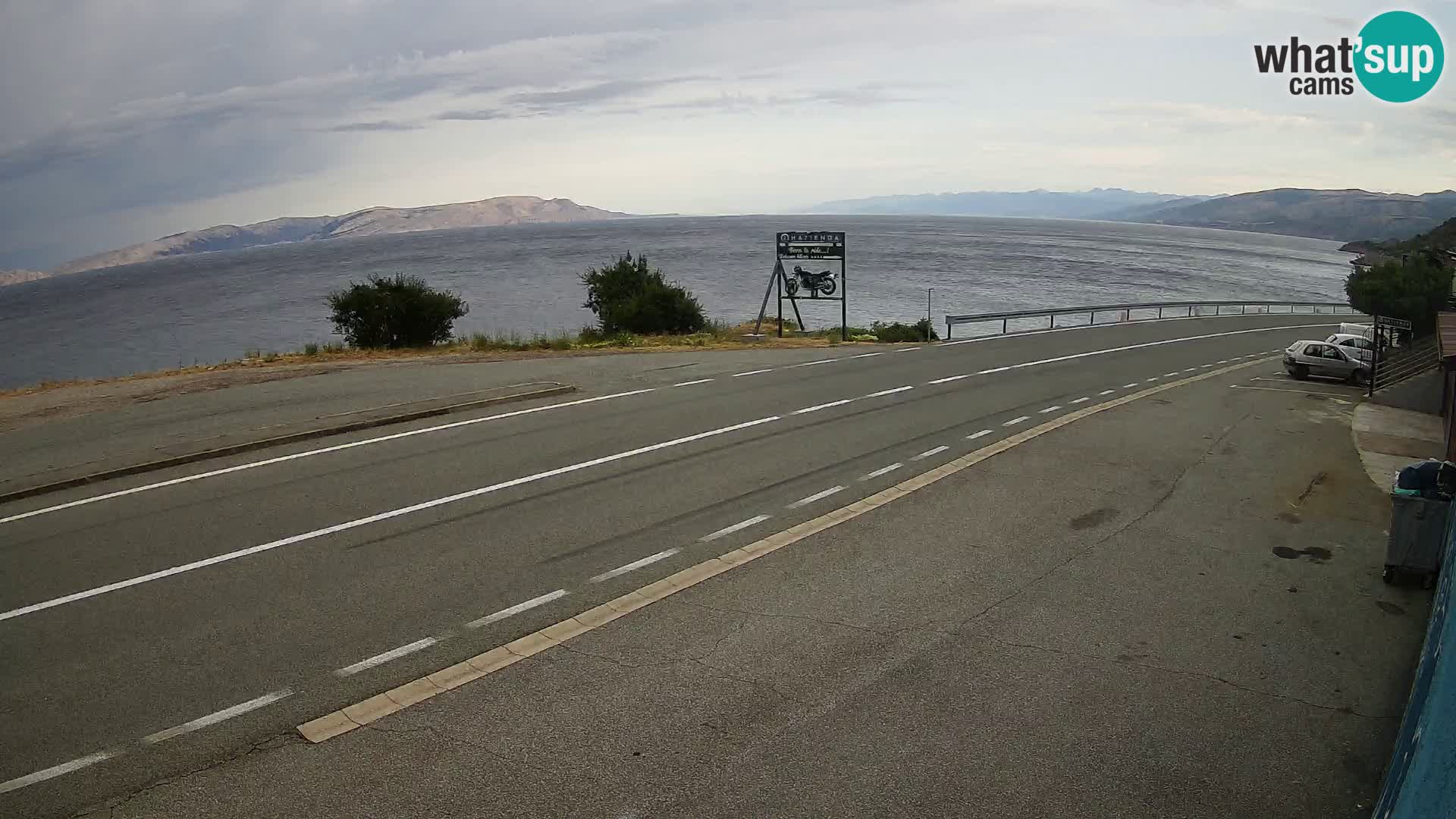 Webcam Adria-Autobahn D8 bei SENJ – Blick auf die Insel KRK