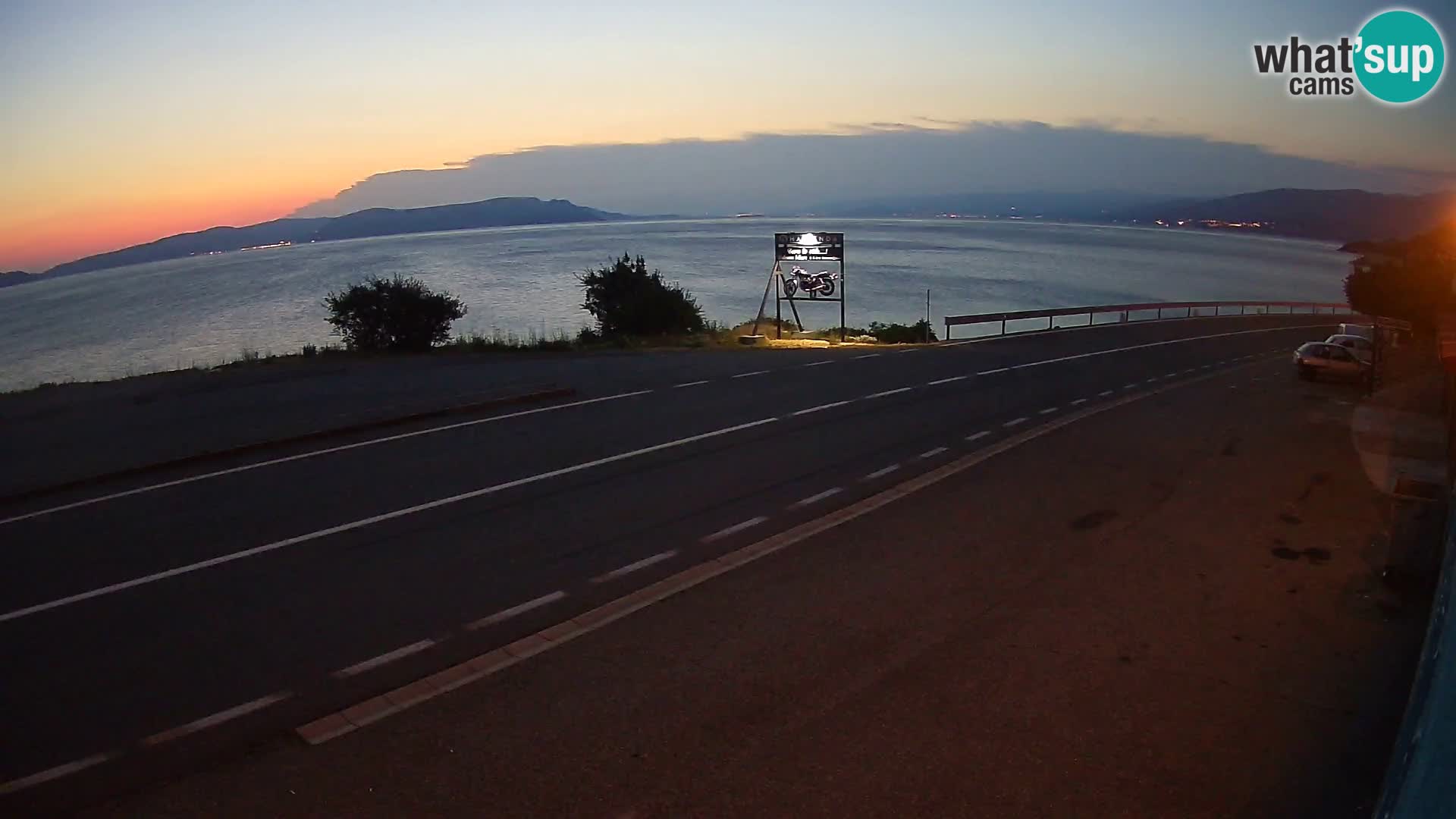 Webcam Adriatic highway D8 near SENJ – view to KRK island