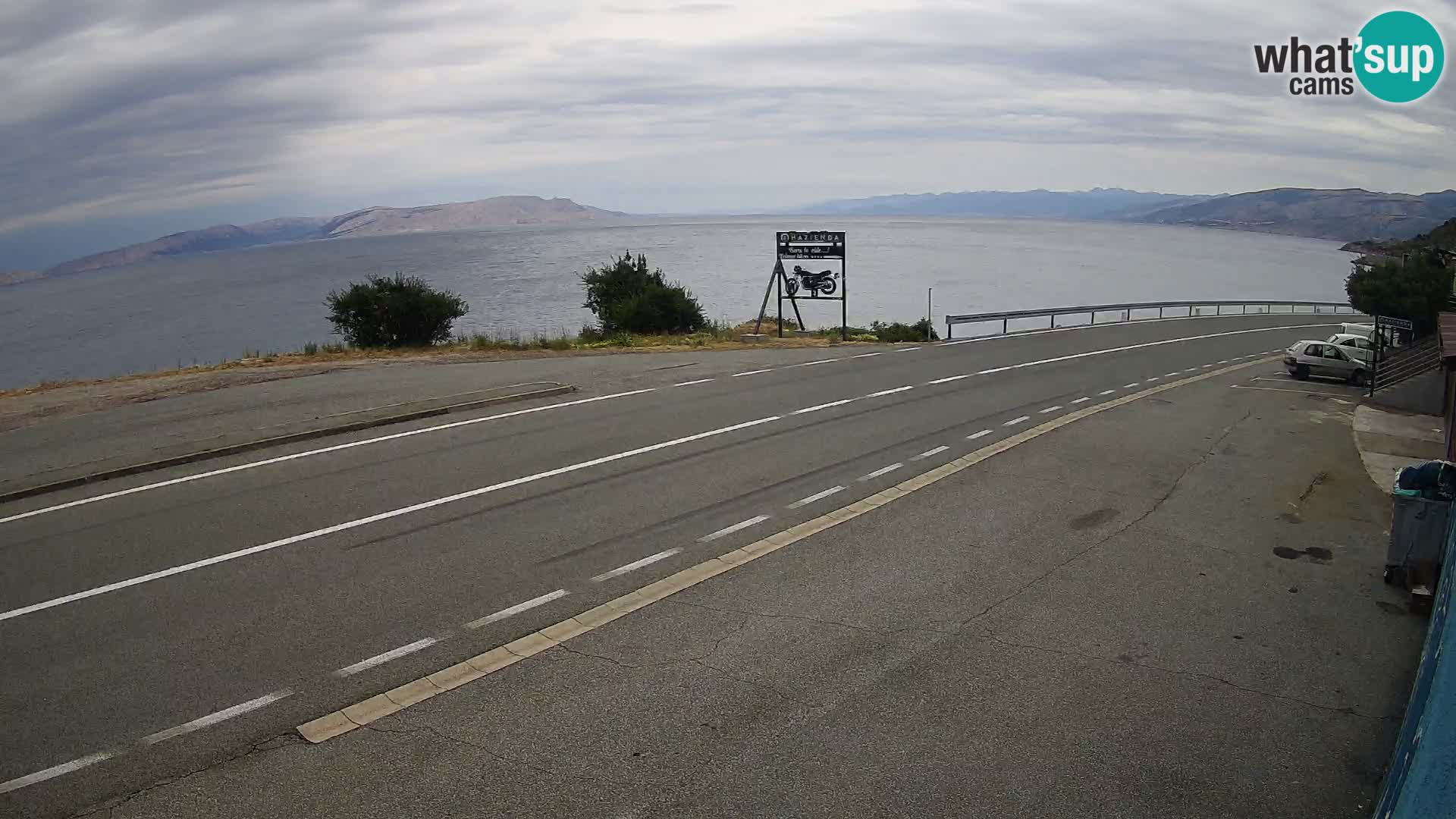 Webcam autopista adriática D8 cerca de SENJ – vista de la isla de KRK