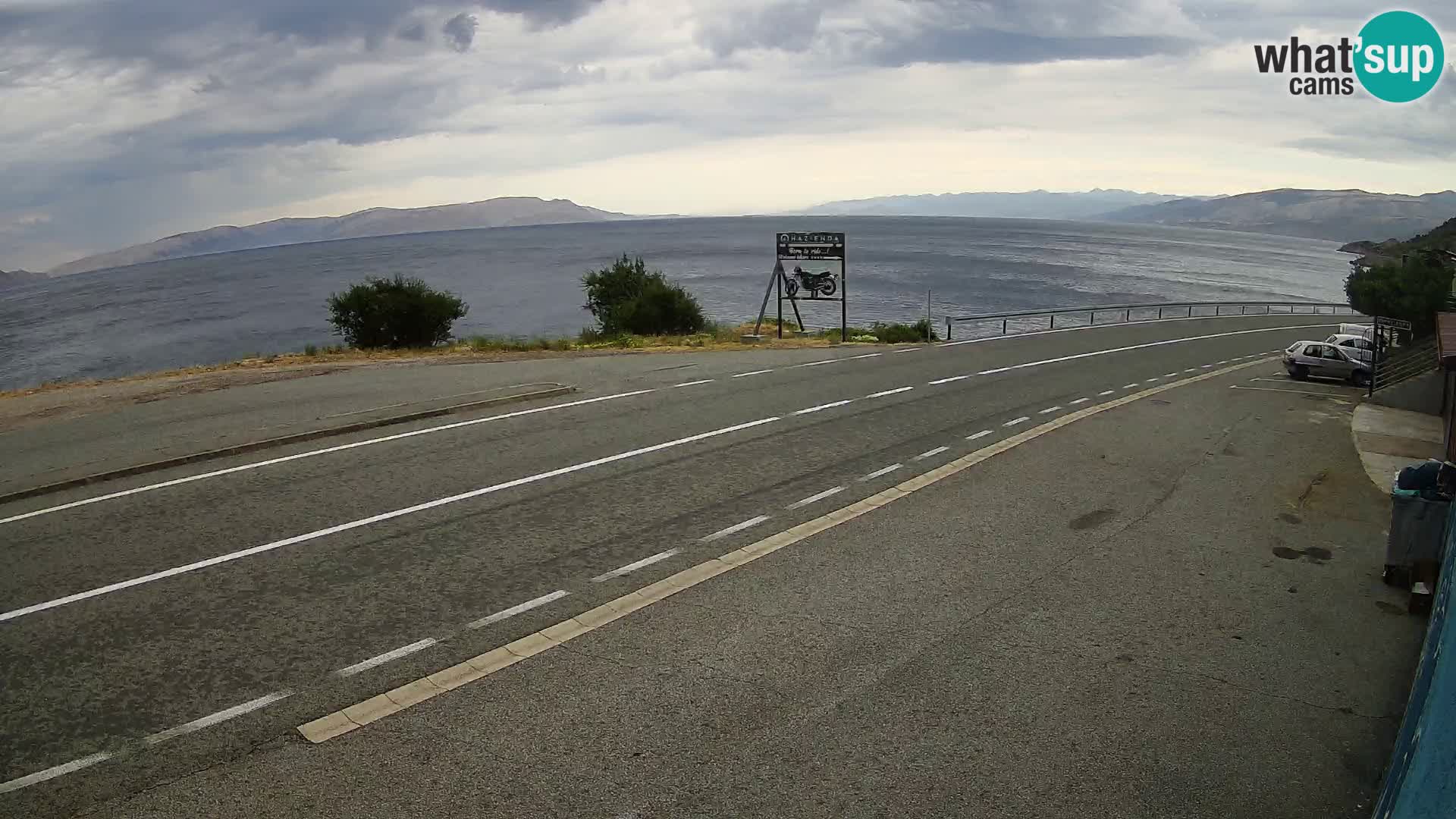Webcam autopista adriática D8 cerca de SENJ – vista de la isla de KRK