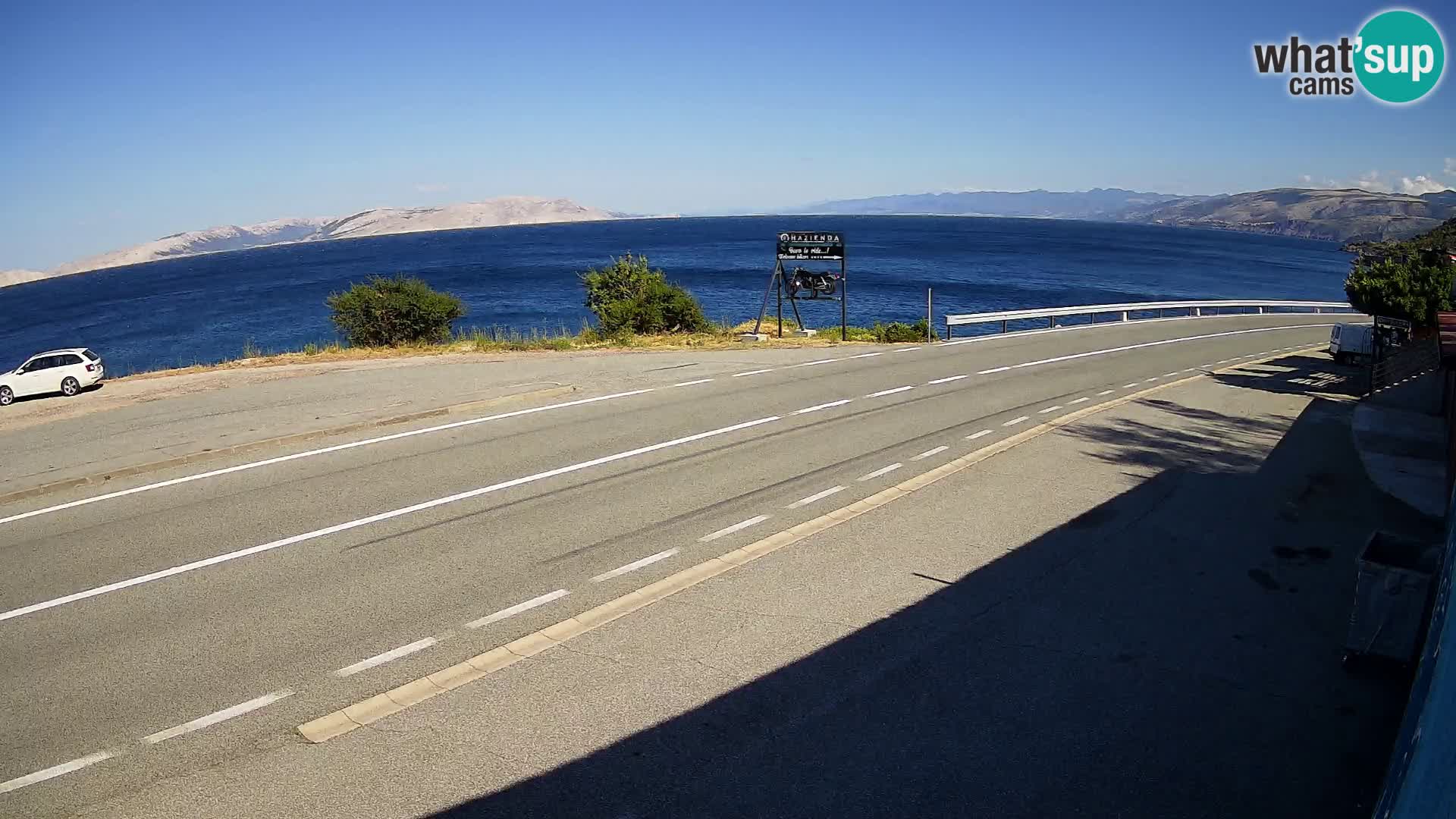 Webcam Adriatic highway D8 near SENJ – view to KRK island